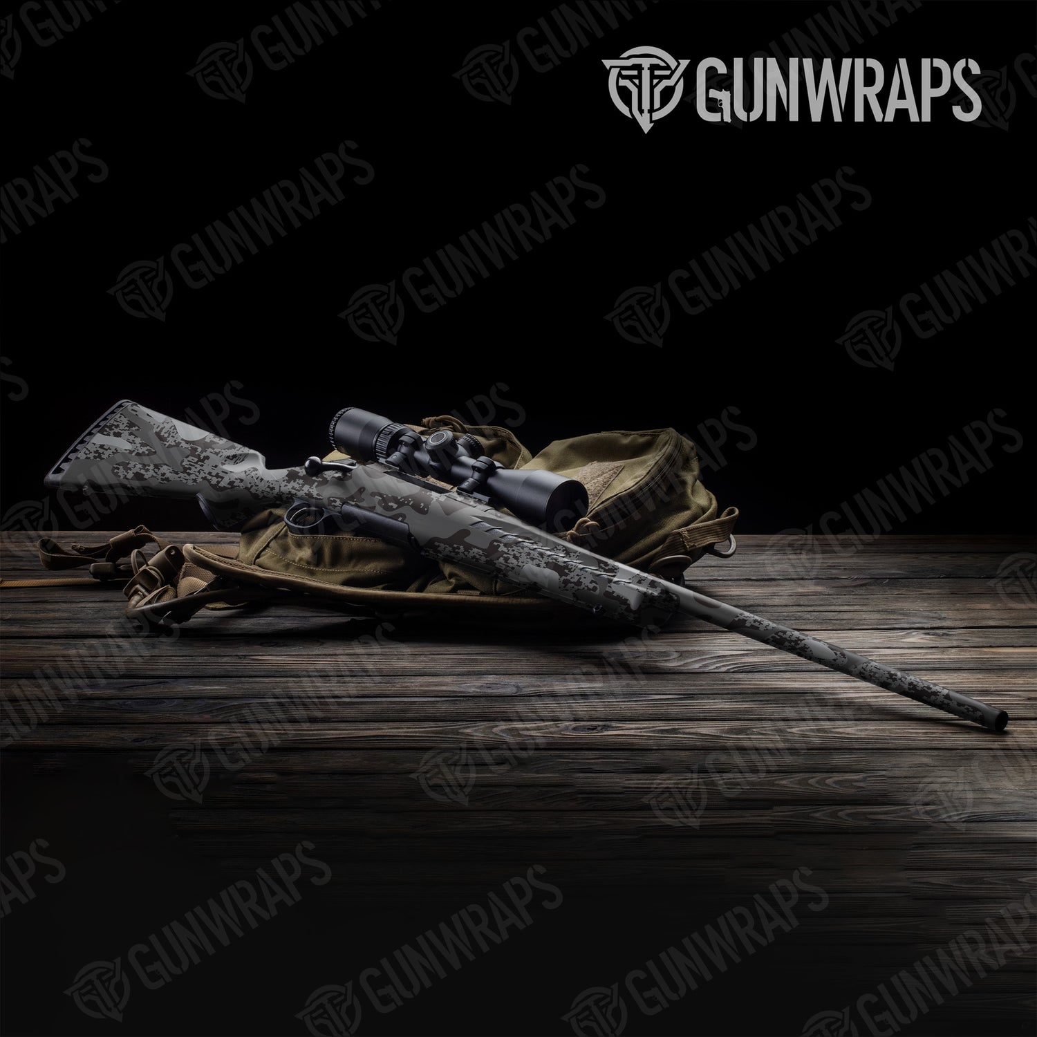 Rifle Compound Midnight Camo Gun Skin Vinyl Wrap