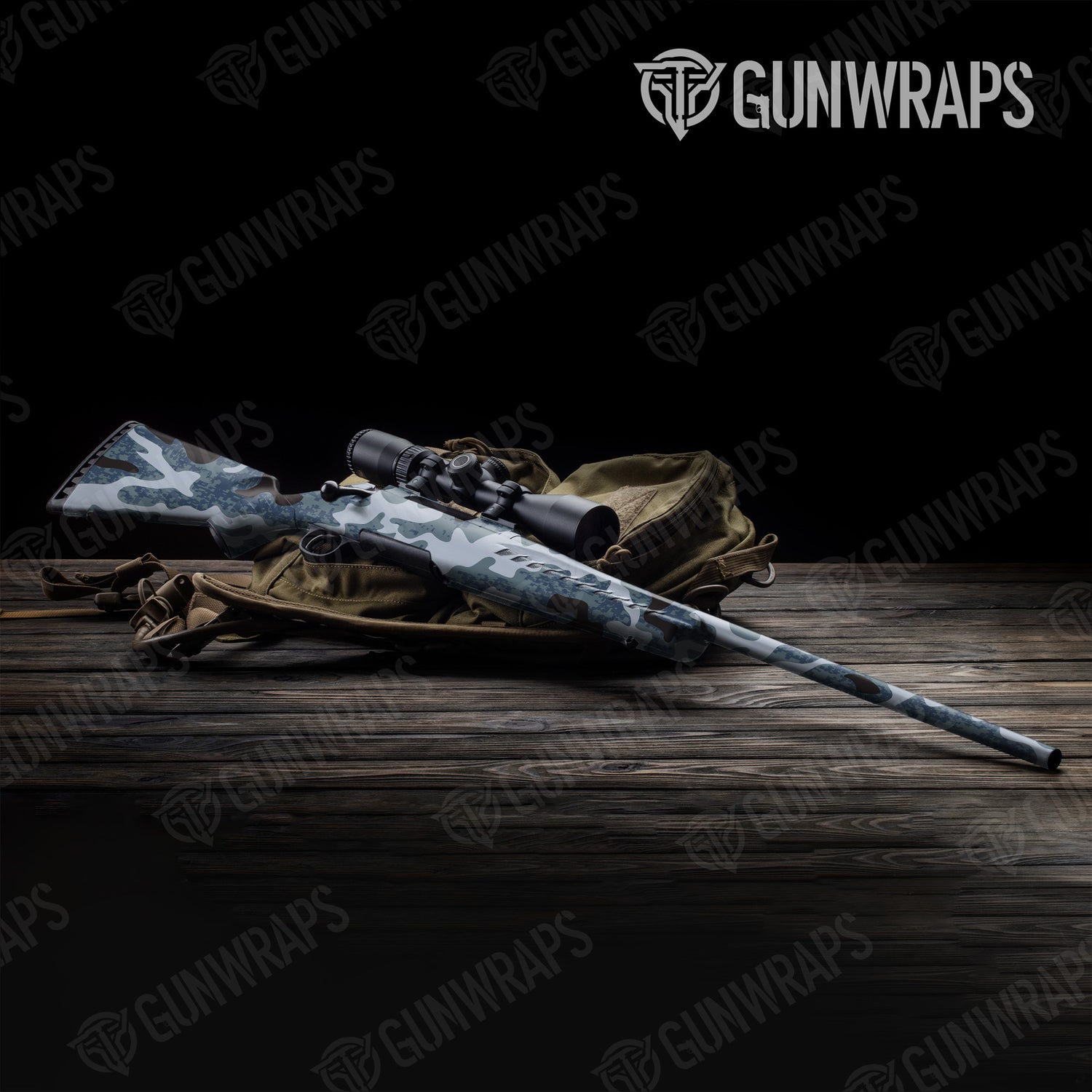 Rifle Compound Navy Camo Gun Skin Vinyl Wrap