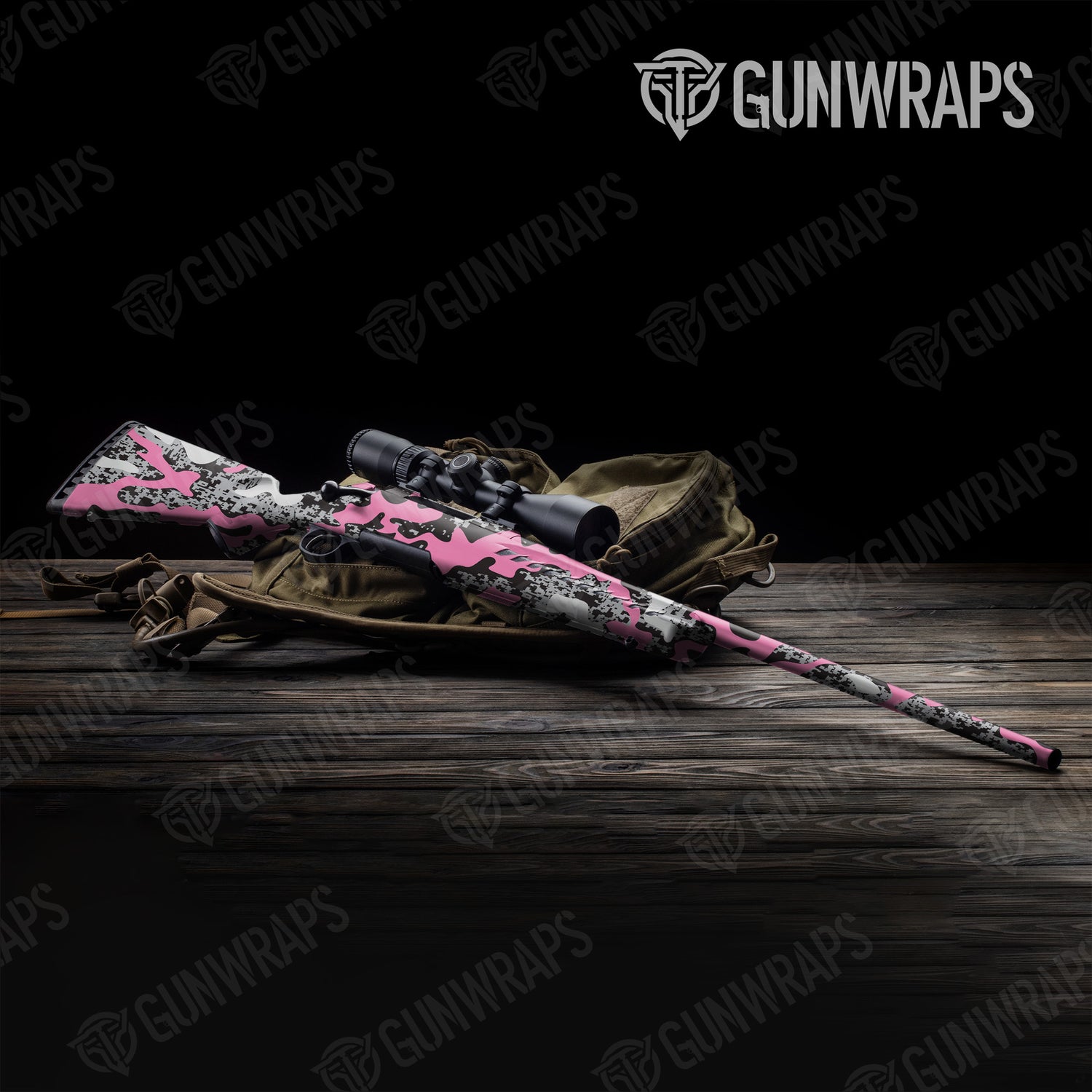 Rifle Compound Pink Tiger Camo Gun Skin Vinyl Wrap