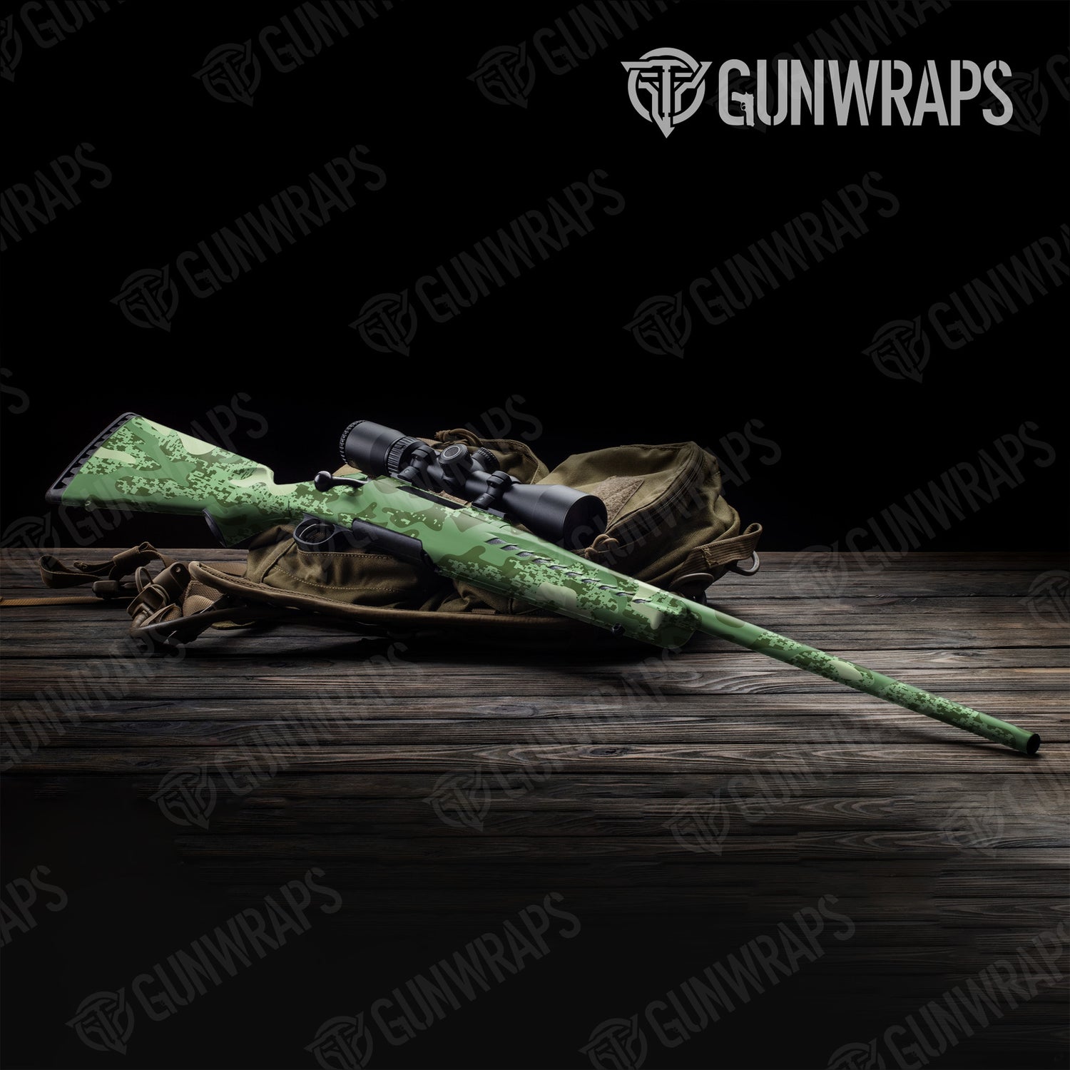 Rifle Compound Pistachio Camo Gun Skin Vinyl Wrap