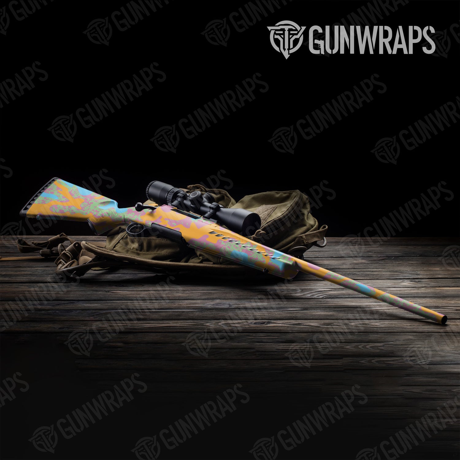 Rifle Compound Sherbert Camo Gun Skin Vinyl Wrap