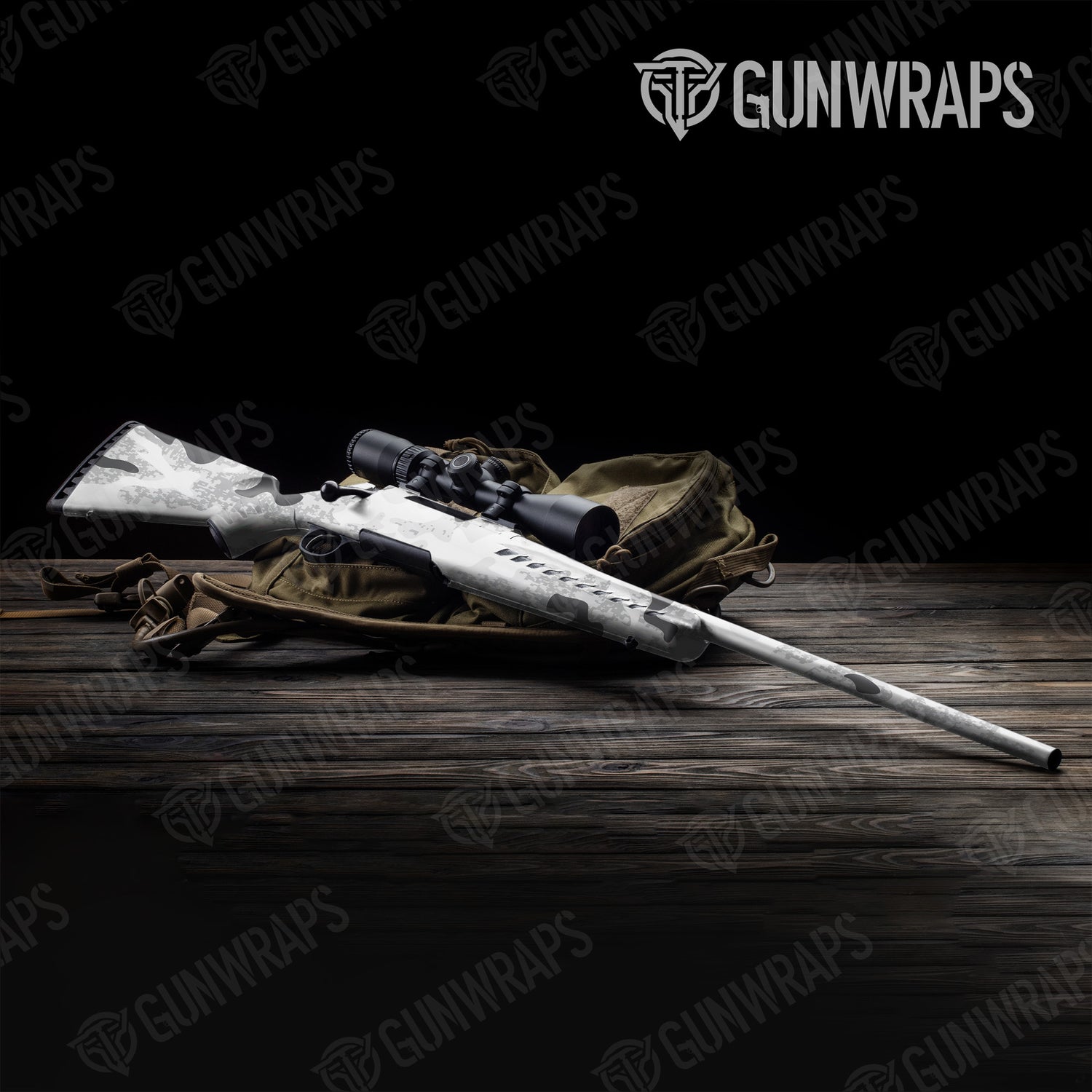 Rifle Compound Snow Camo Gun Skin Vinyl Wrap