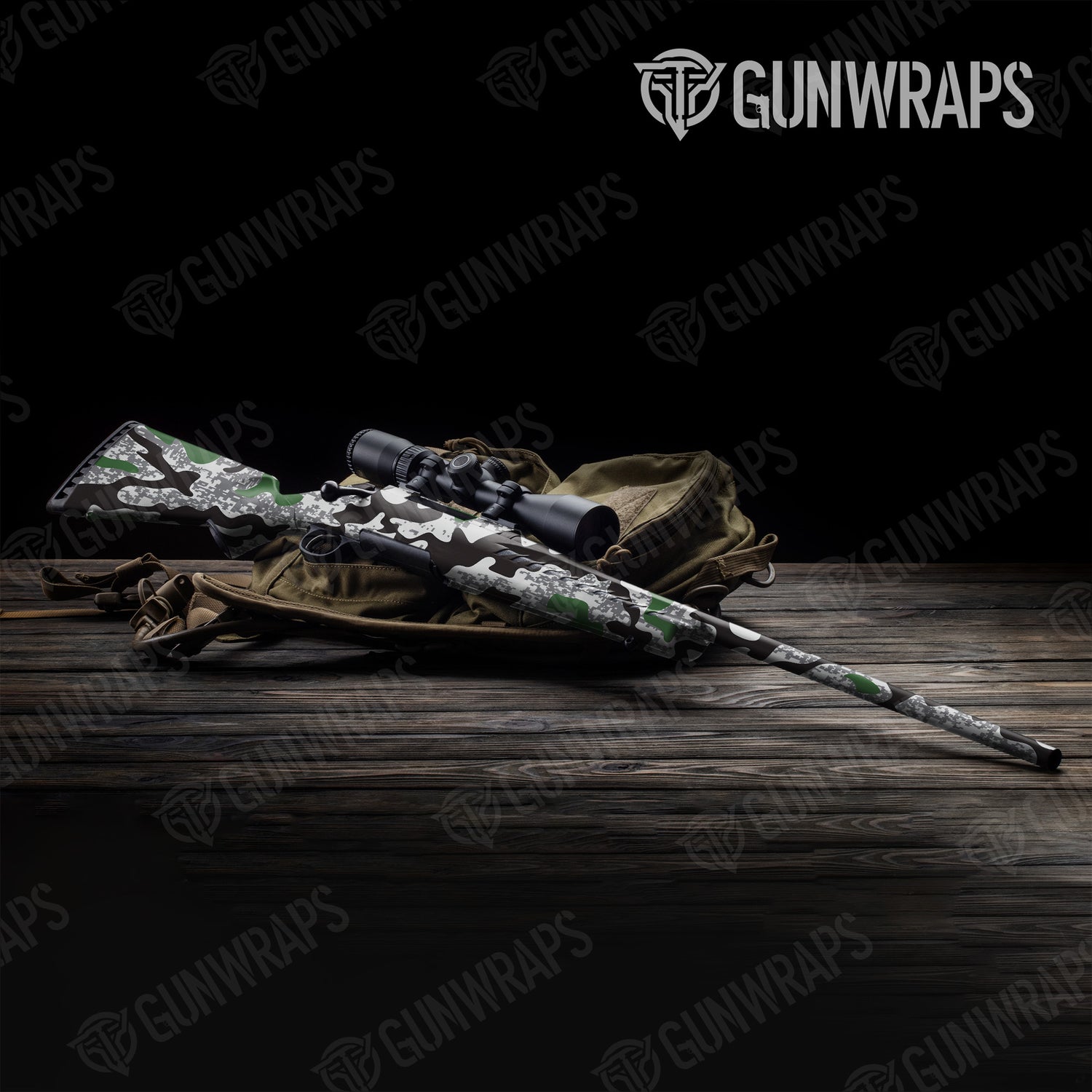 Rifle Compound Urban Green Camo Gun Skin Vinyl Wrap