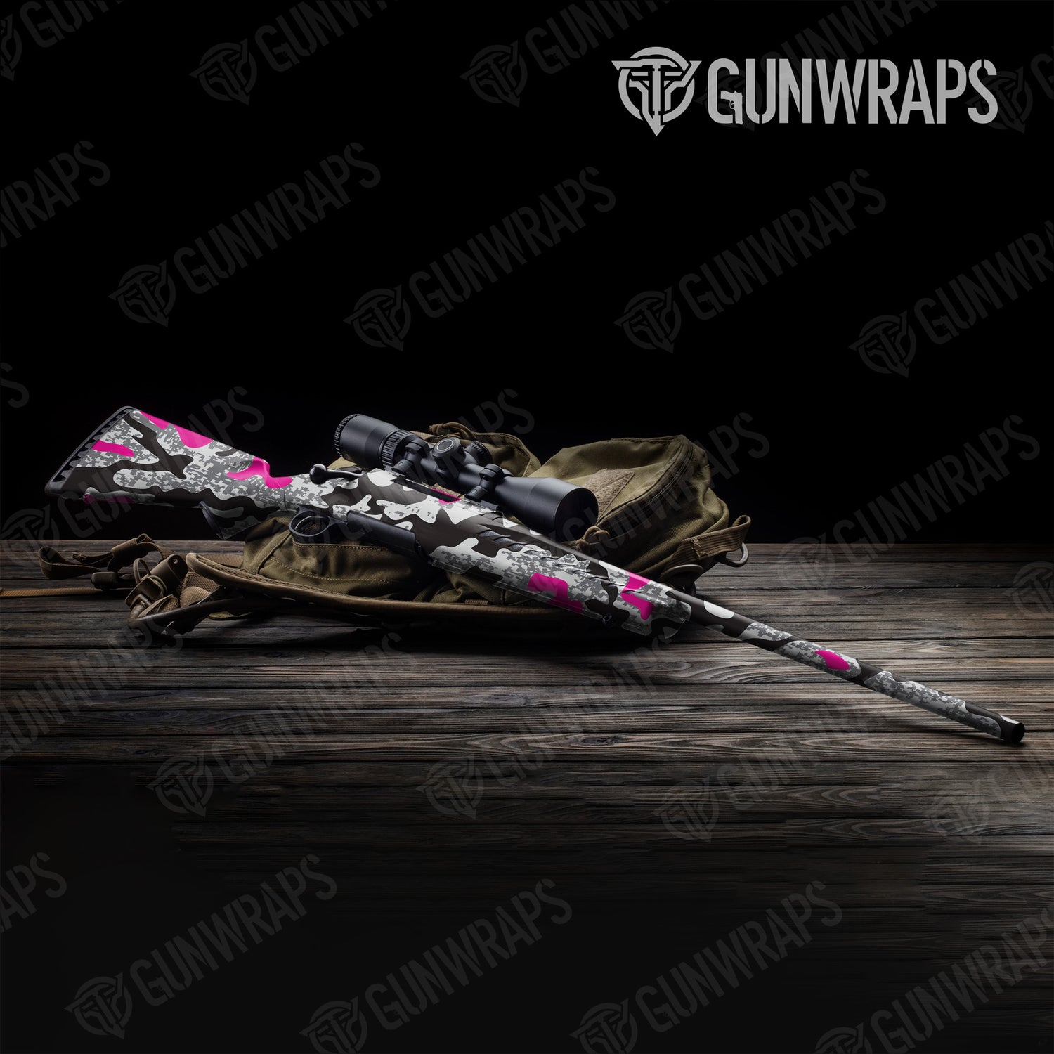 Rifle Compound Urban Magenta Camo Gun Skin Vinyl Wrap