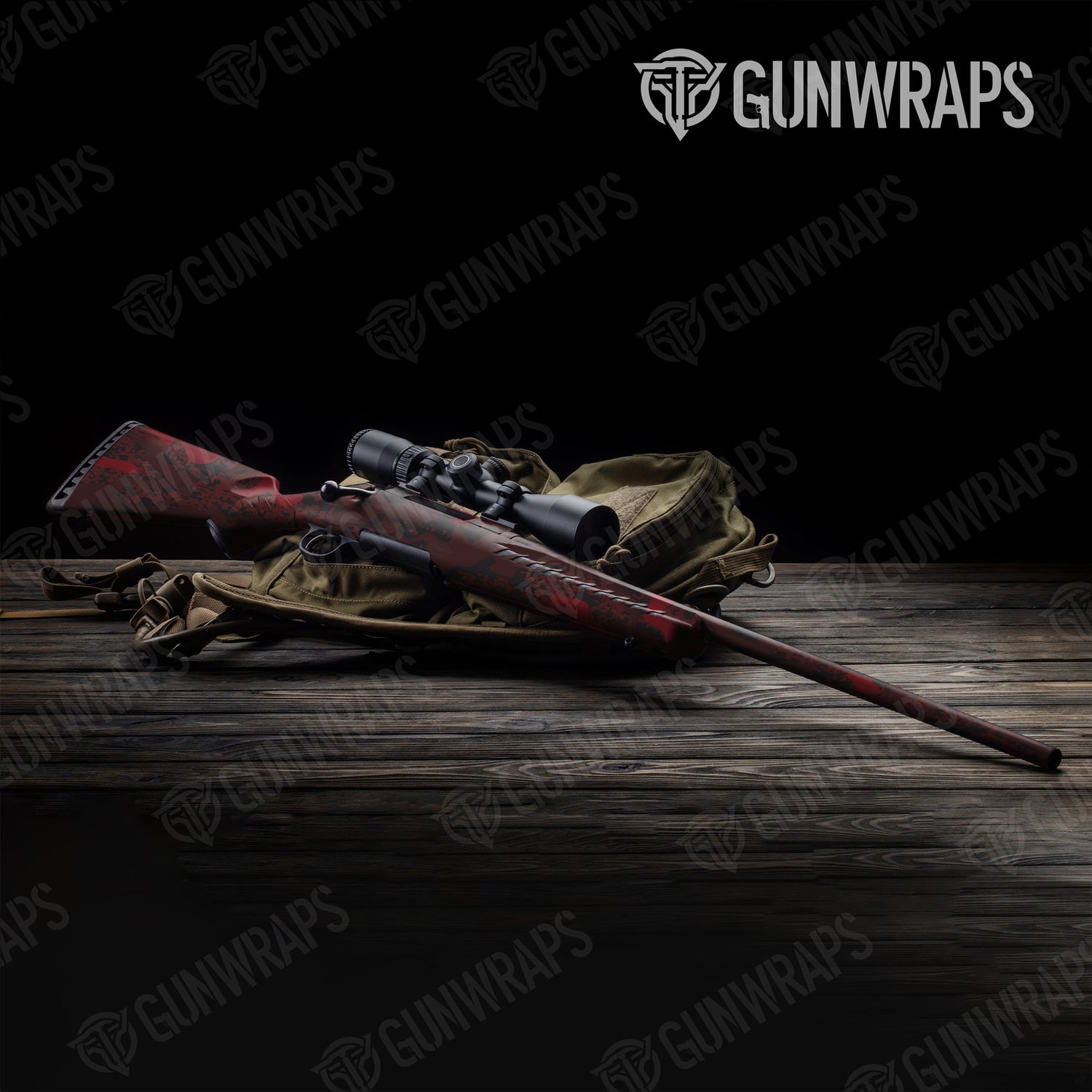 Rifle Compound Vampire Red Camo Gun Skin Vinyl Wrap