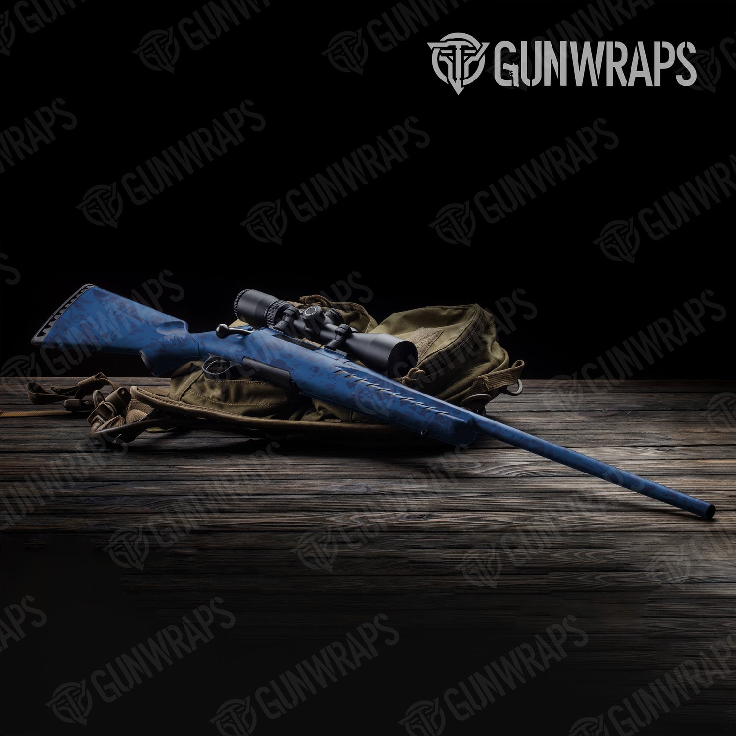 Rifle Crystal Elite Blue Camo Gun Skin Vinyl Wrap