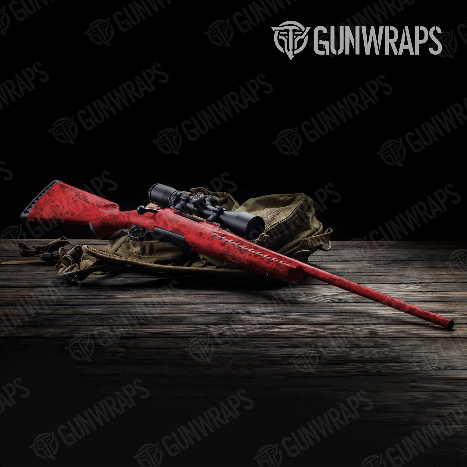 Rifle Crystal Elite Red Camo Gun Skin Vinyl Wrap