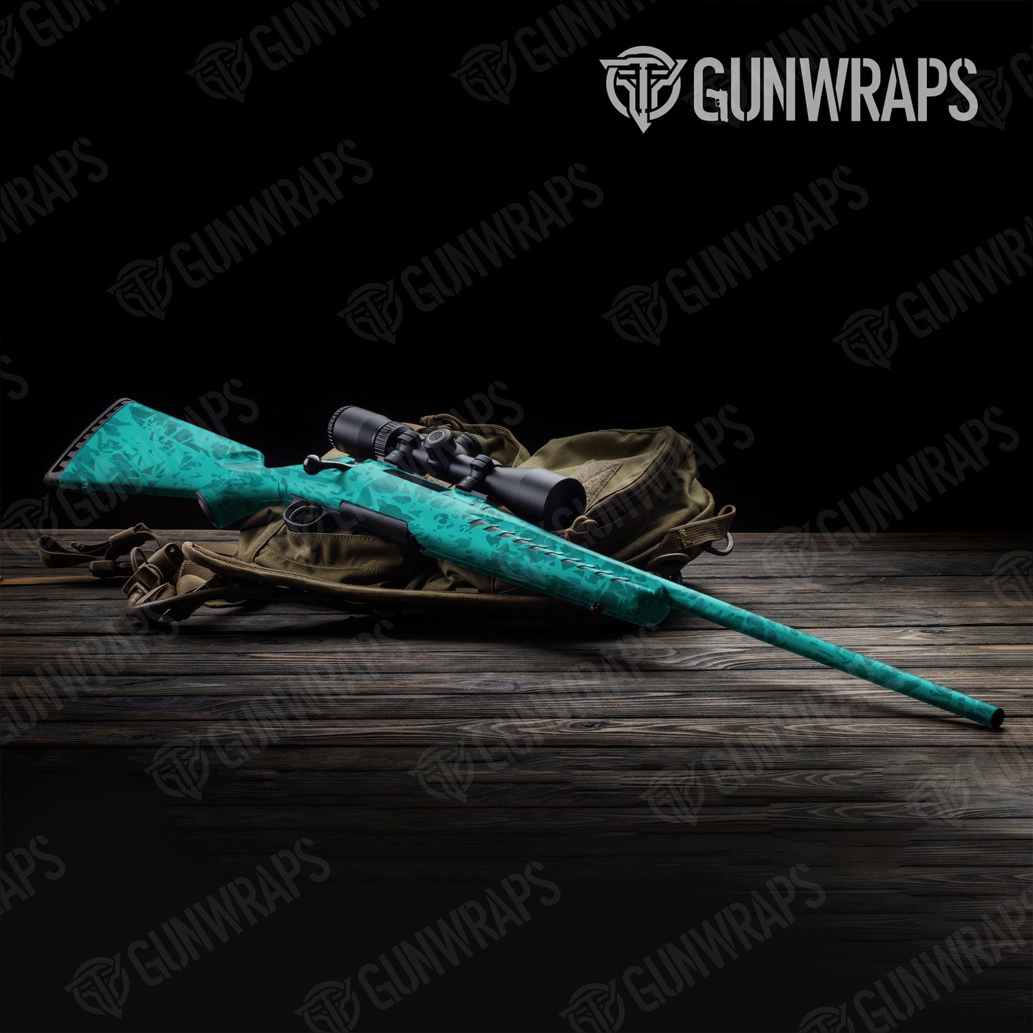 Rifle Crystal Elite Tiffany Blue Camo Gun Skin Vinyl Wrap