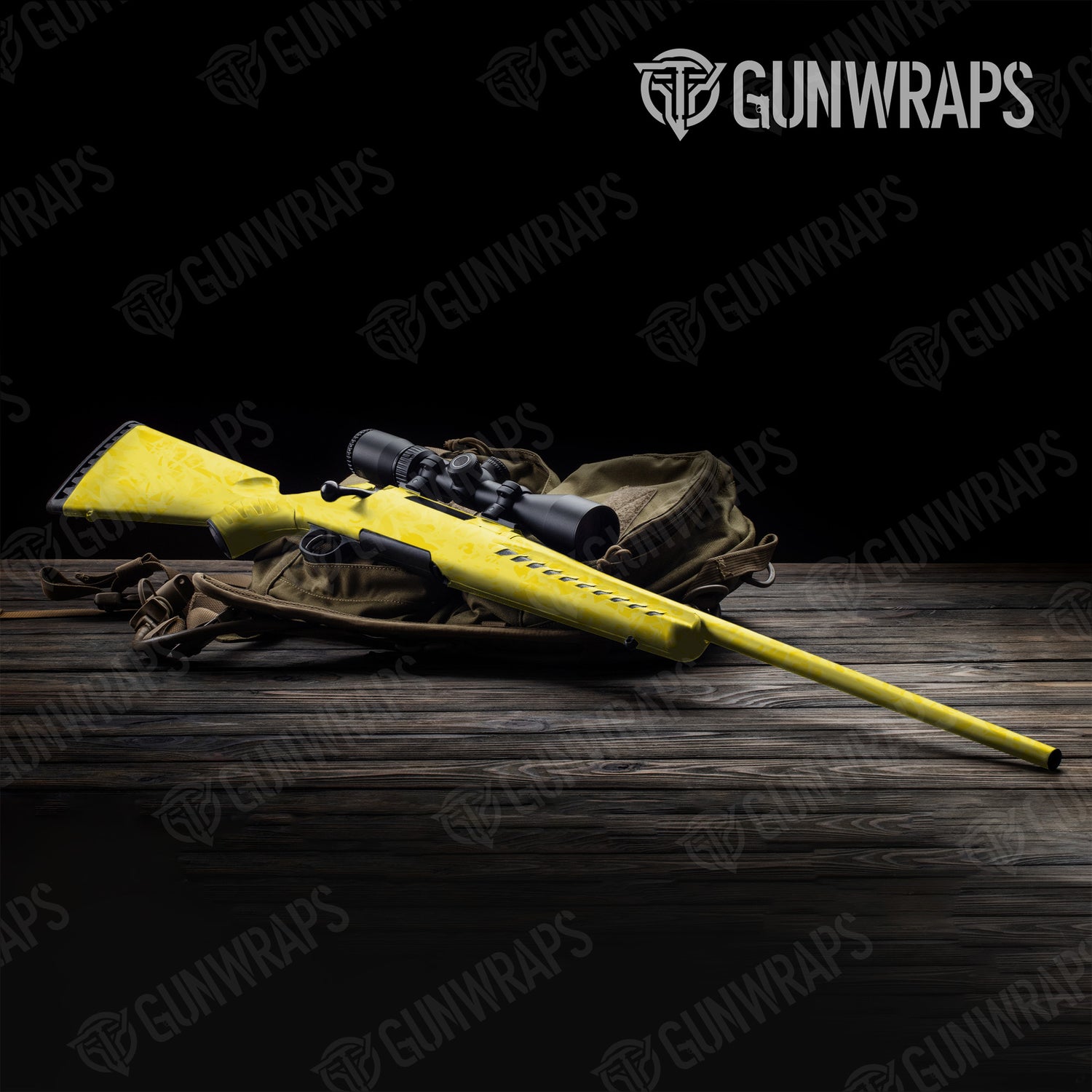 Rifle Crystal Elite Yellow Camo Gun Skin Vinyl Wrap