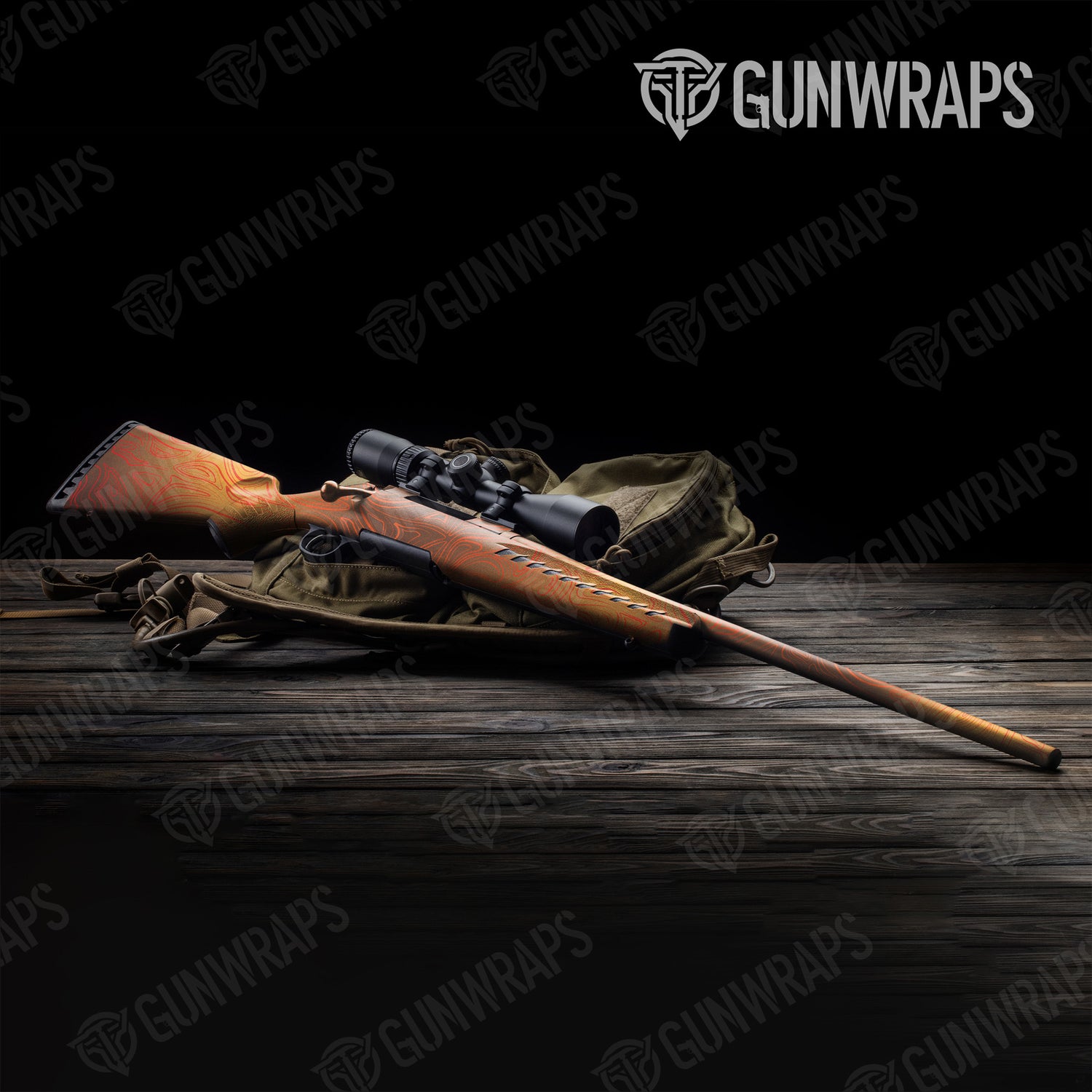 Rifle Damascus Autumn Camo Gun Skin Vinyl Wrap