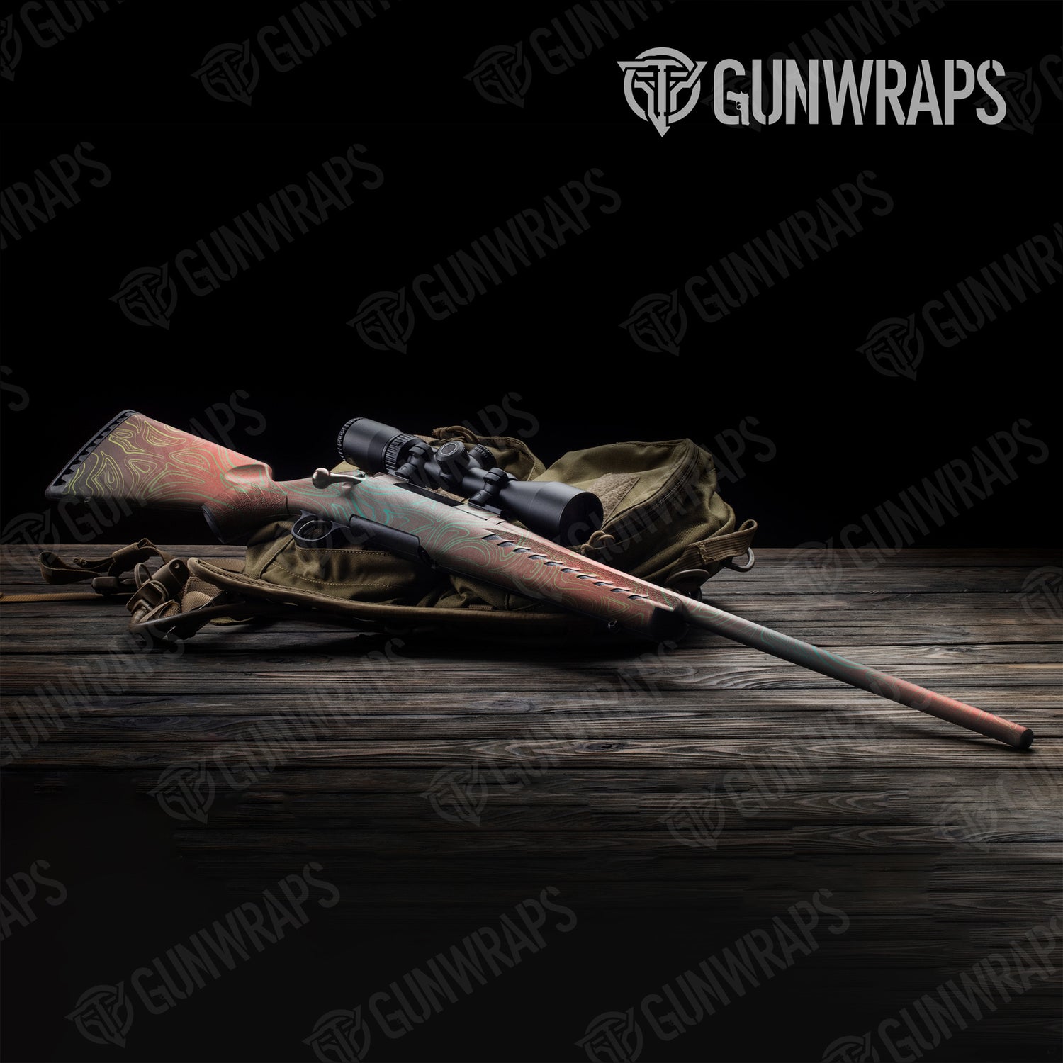 Rifle Damascus Fiesta Camo Gun Skin Vinyl Wrap