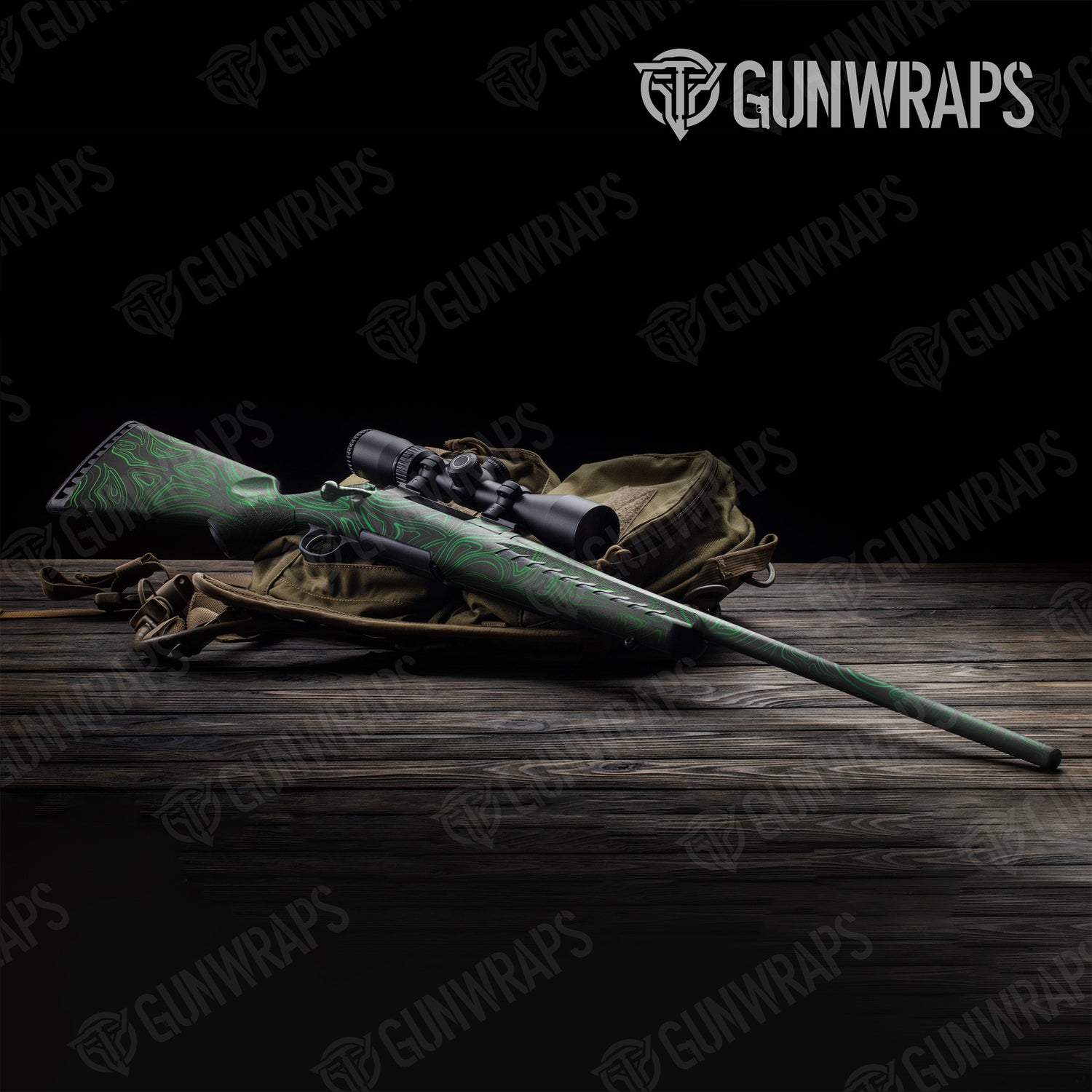 Rifle Damascus Green Camo Gun Skin Vinyl Wrap