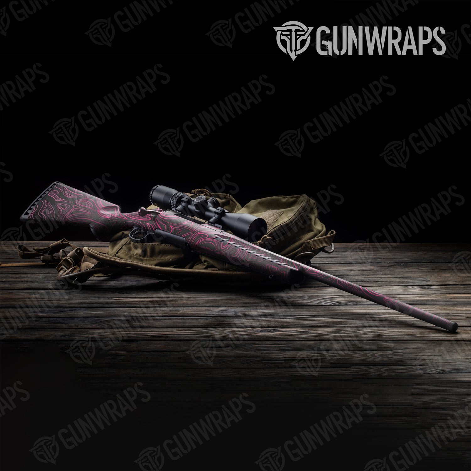 Rifle Damascus Magenta Camo Gun Skin Vinyl Wrap