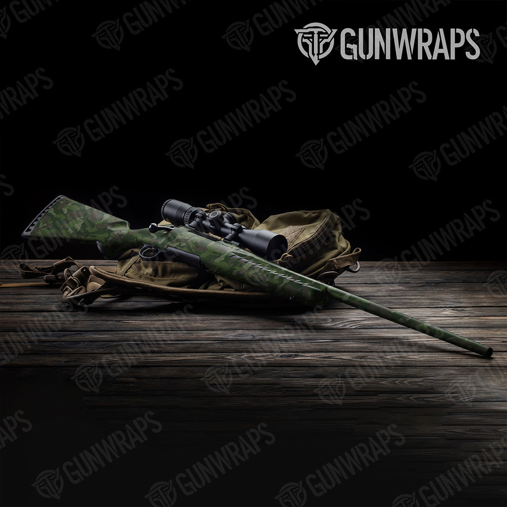 Rifle Erratic Army Dark Green Camo Gun Skin Vinyl Wrap