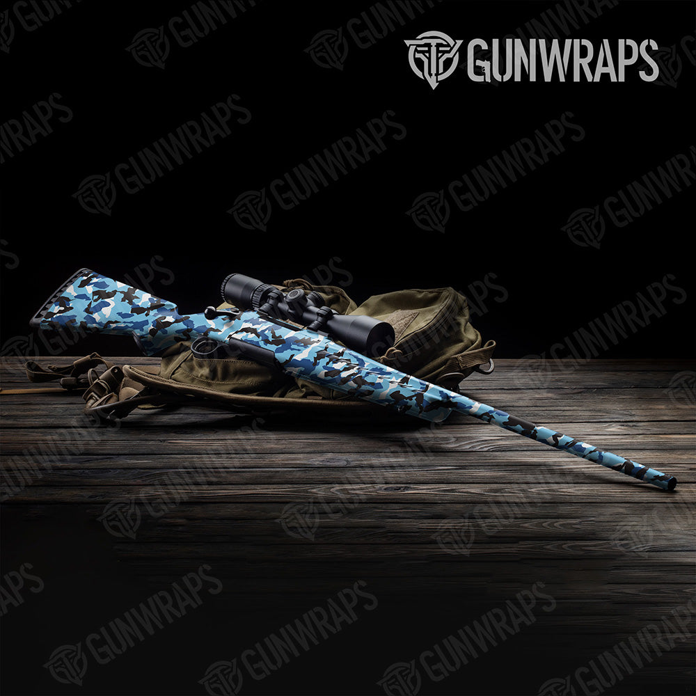 Rifle Erratic Baby Blue Camo Gun Skin Vinyl Wrap