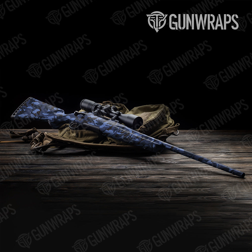 Rifle Erratic Blue Midnight Camo Gun Skin Vinyl Wrap