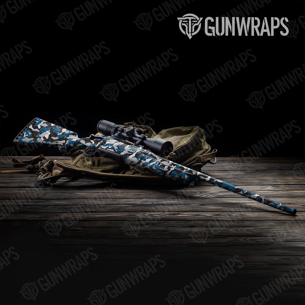 Rifle Erratic Blue Tiger Camo Gun Skin Vinyl Wrap