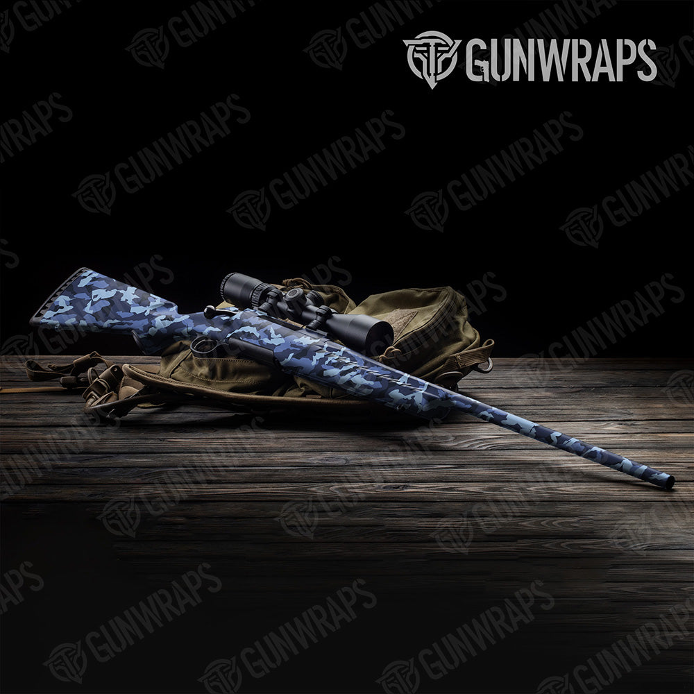 Rifle Erratic Blue Urban Night Camo Gun Skin Vinyl Wrap