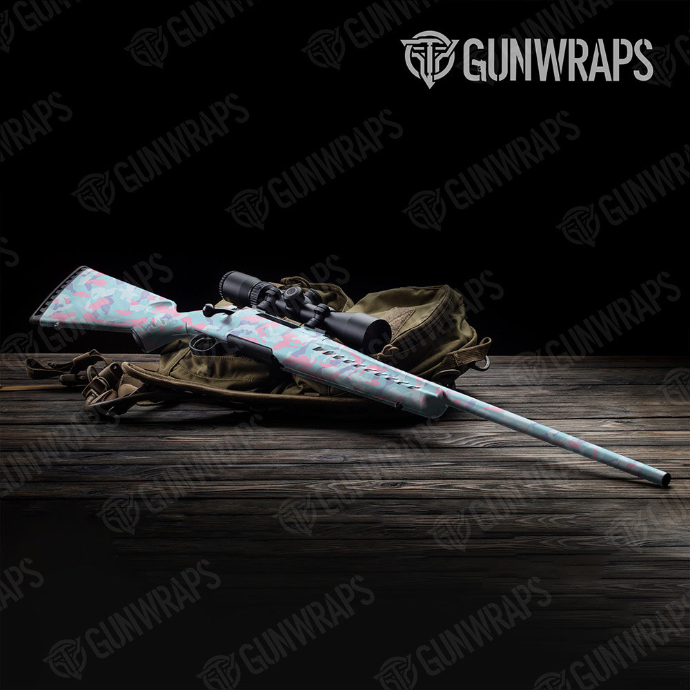 Rifle Erratic Cotton Candy Camo Gun Skin Vinyl Wrap