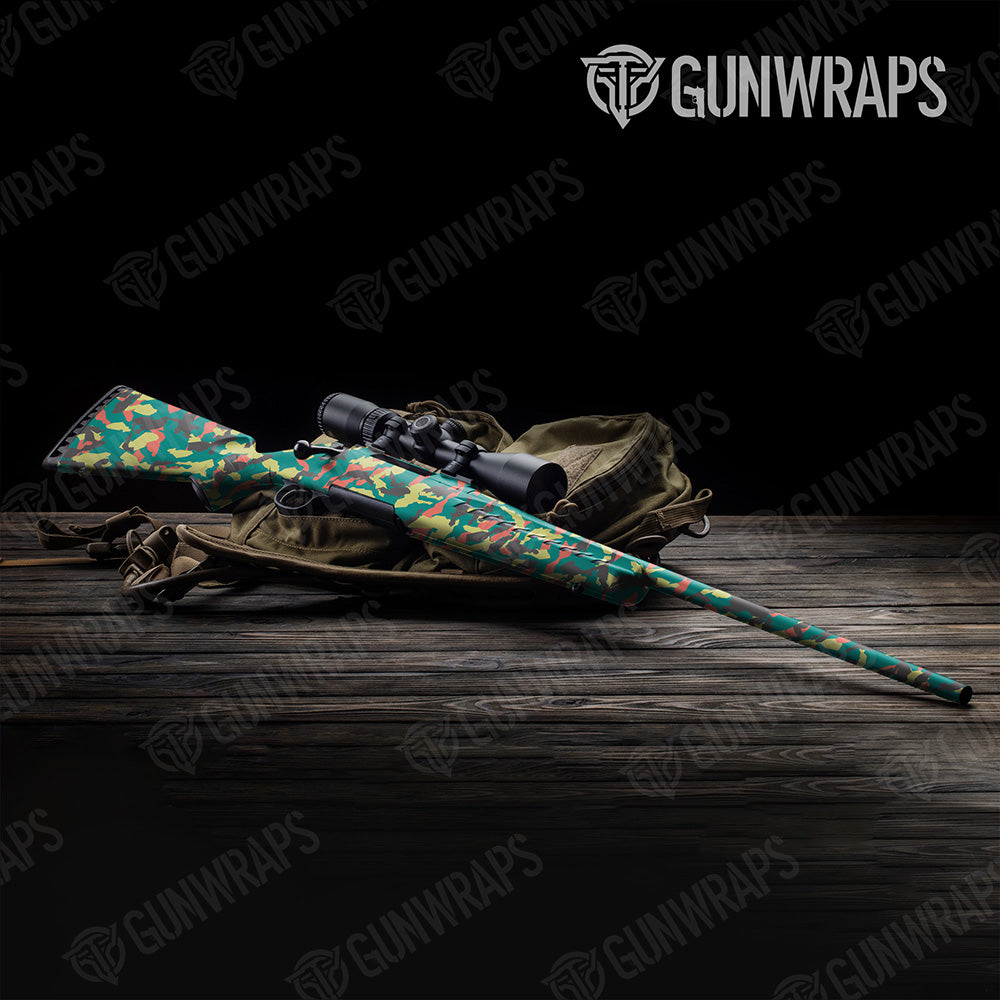 Rifle Erratic Fiesta Camo Gun Skin Vinyl Wrap