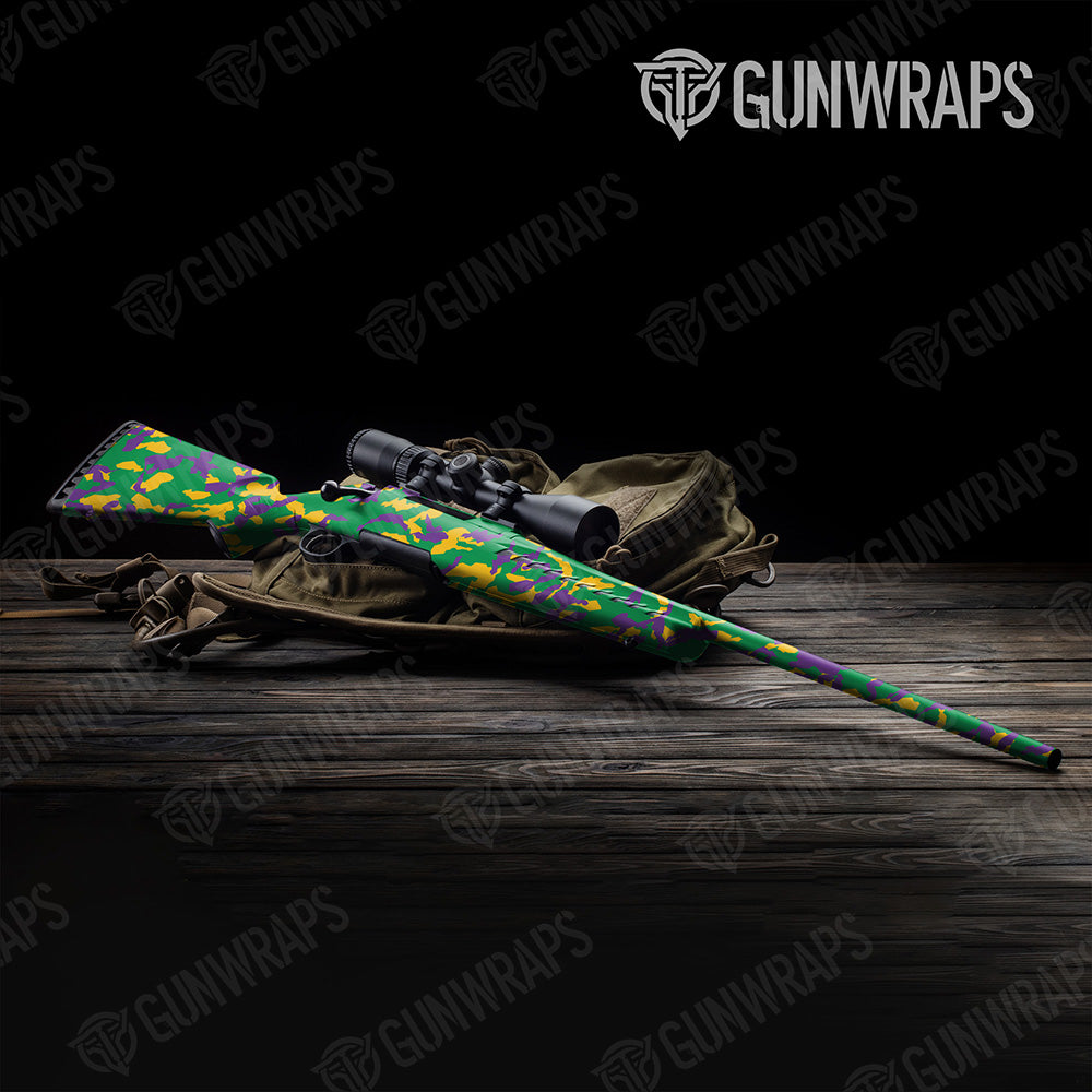 Rifle Erratic Mardi Gras Camo Gun Skin Vinyl Wrap