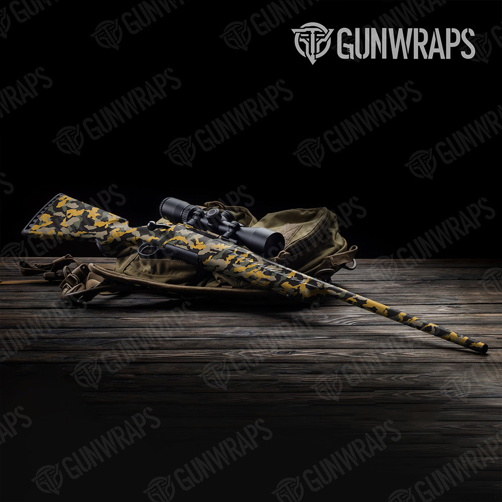 Rifle Erratic Militant Yellow Camo Gun Skin Vinyl Wrap