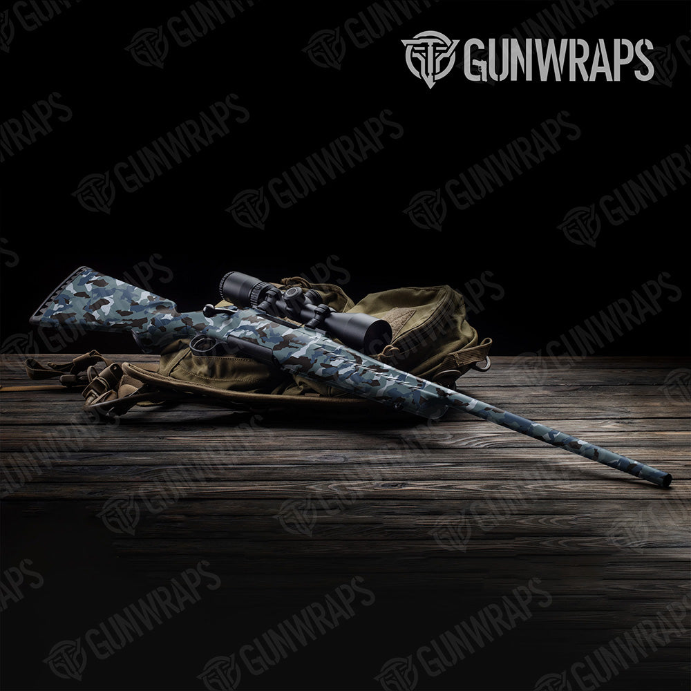 Rifle Erratic Navy Camo Gun Skin Vinyl Wrap