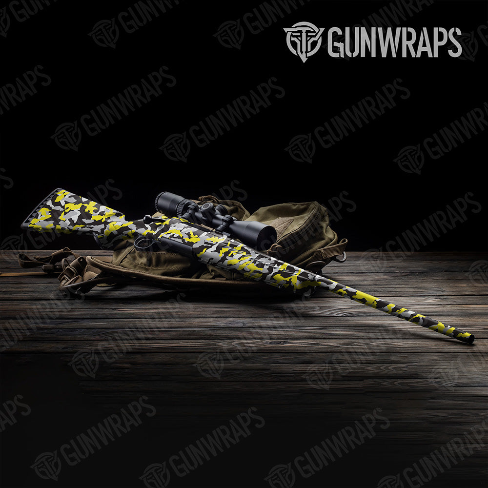 Rifle Erratic Yellow Tiger Camo Gun Skin Vinyl Wrap