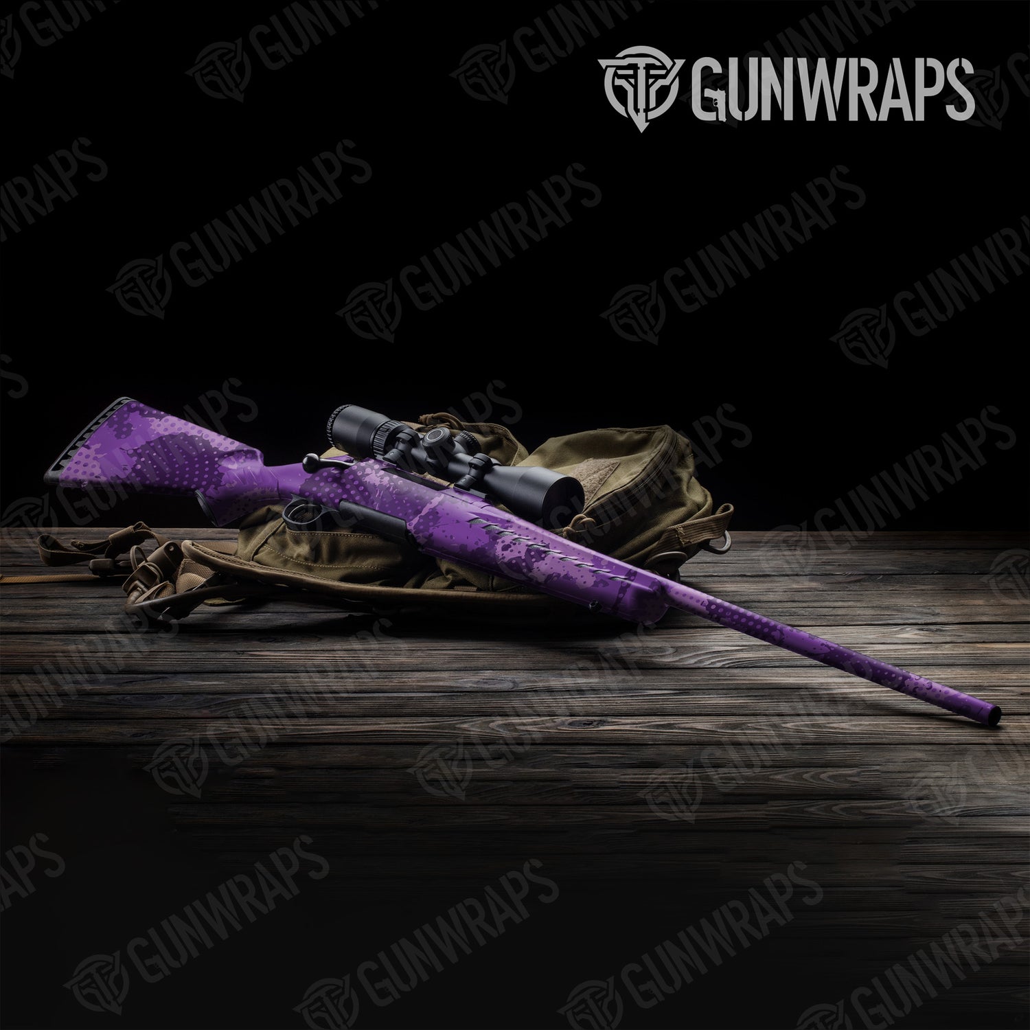 Rifle Halftone Splatter Elite Purple Camo Gun Skin Vinyl Wrap