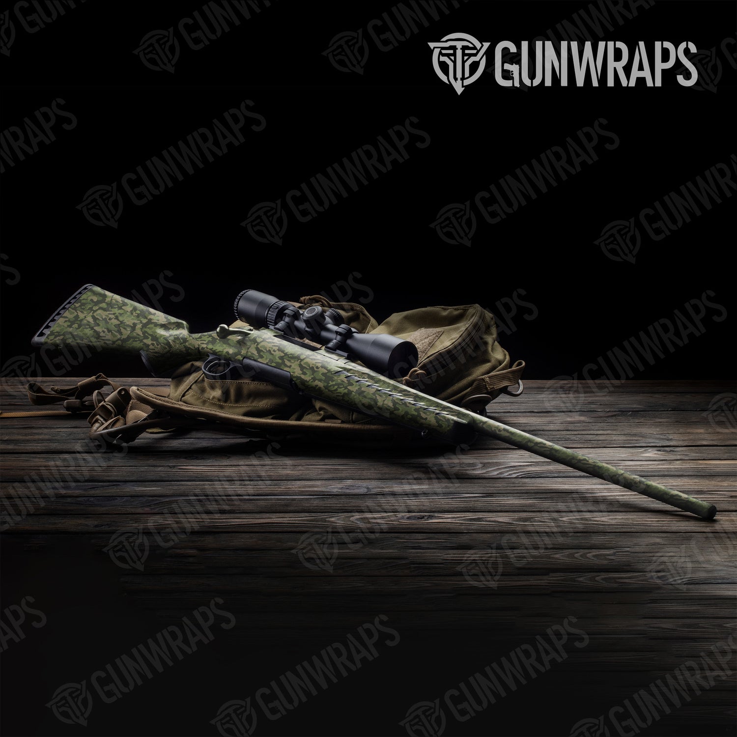 Rifle Classic Army Green Camo Gun Skin Vinyl Wrap