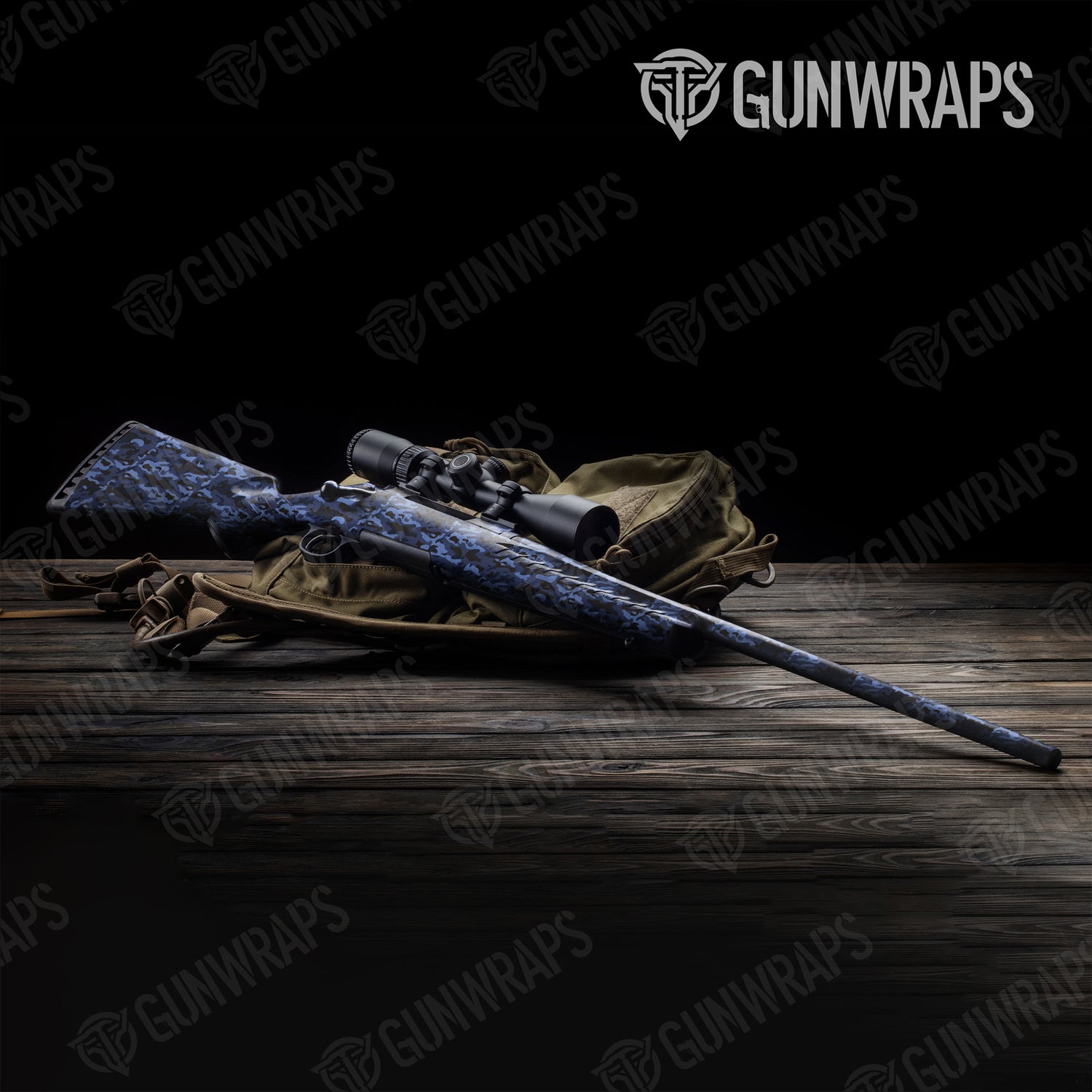 Rifle Classic Blue Midnight Camo Gun Skin Vinyl Wrap