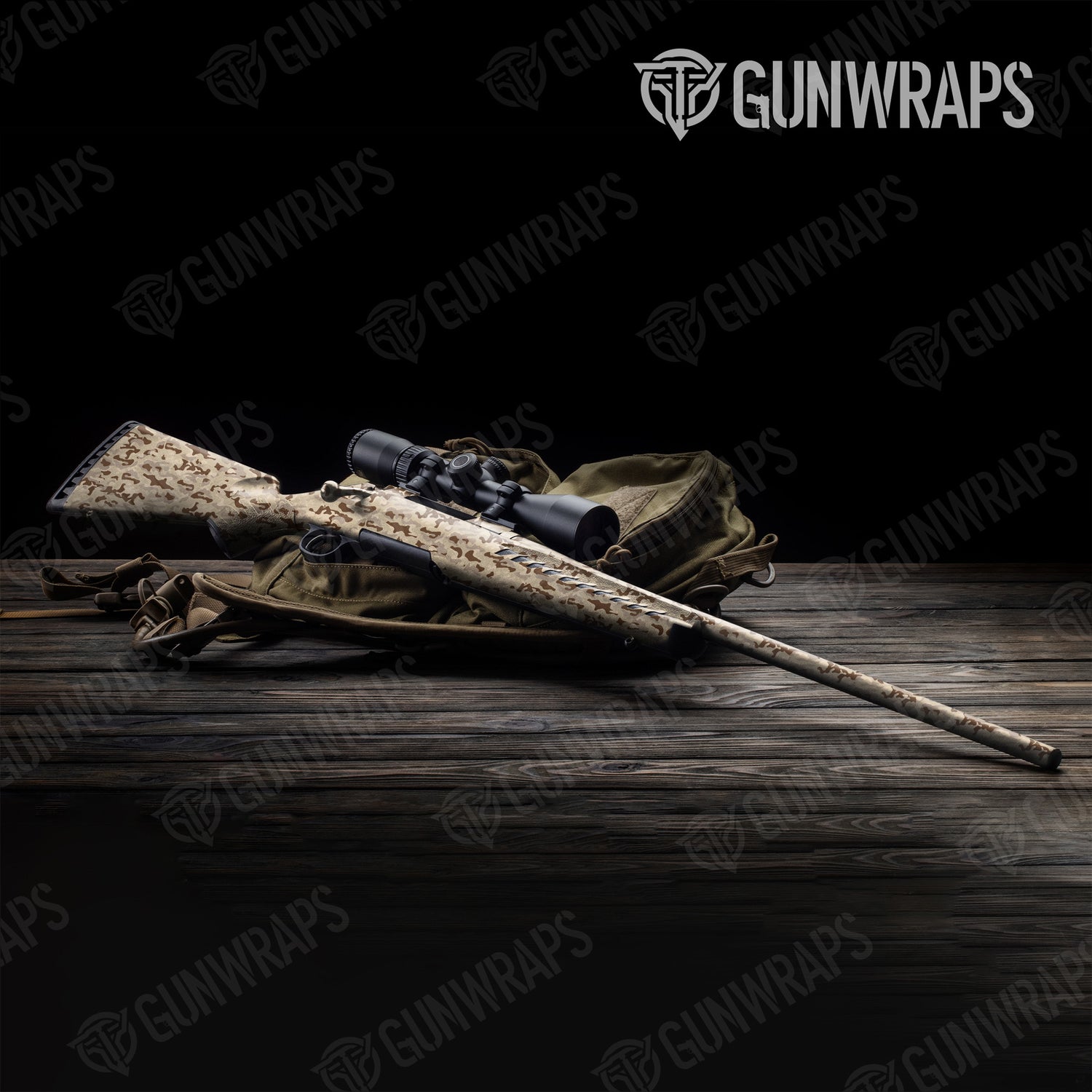 Rifle Classic Desert Camo Gun Skin Vinyl Wrap