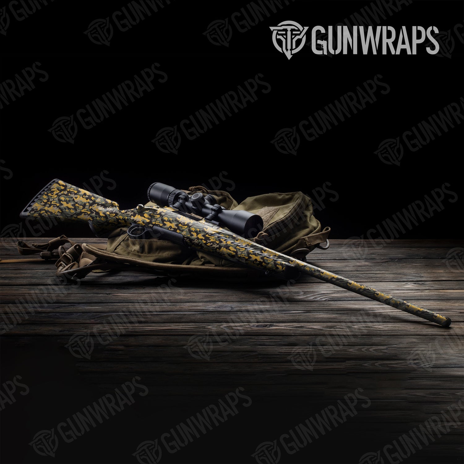 Rifle Classic Militant Yellow Camo Gun Skin Vinyl Wrap