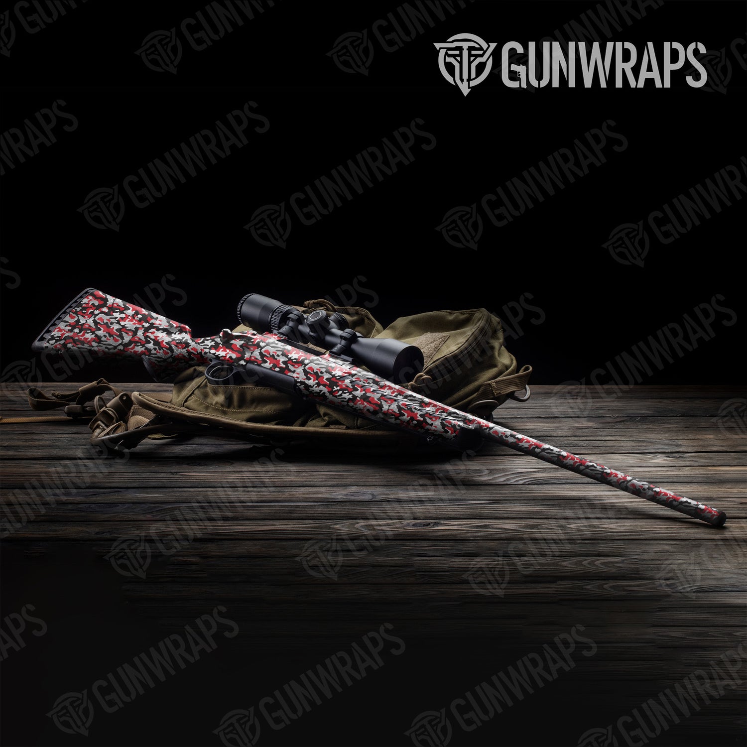 Rifle Classic Red Tiger Camo Gun Skin Vinyl Wrap