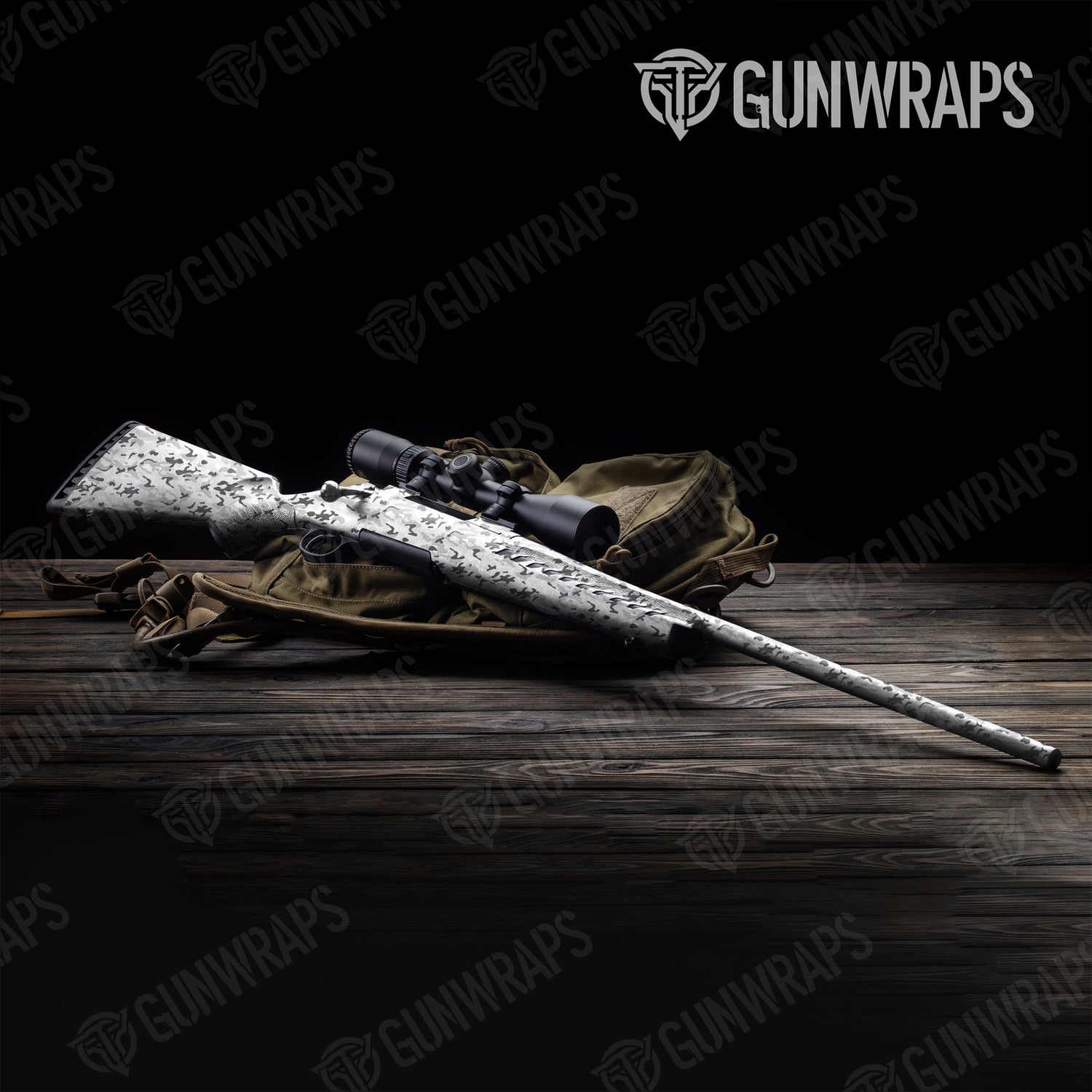 Rifle Classic Snow Camo Gun Skin Vinyl Wrap