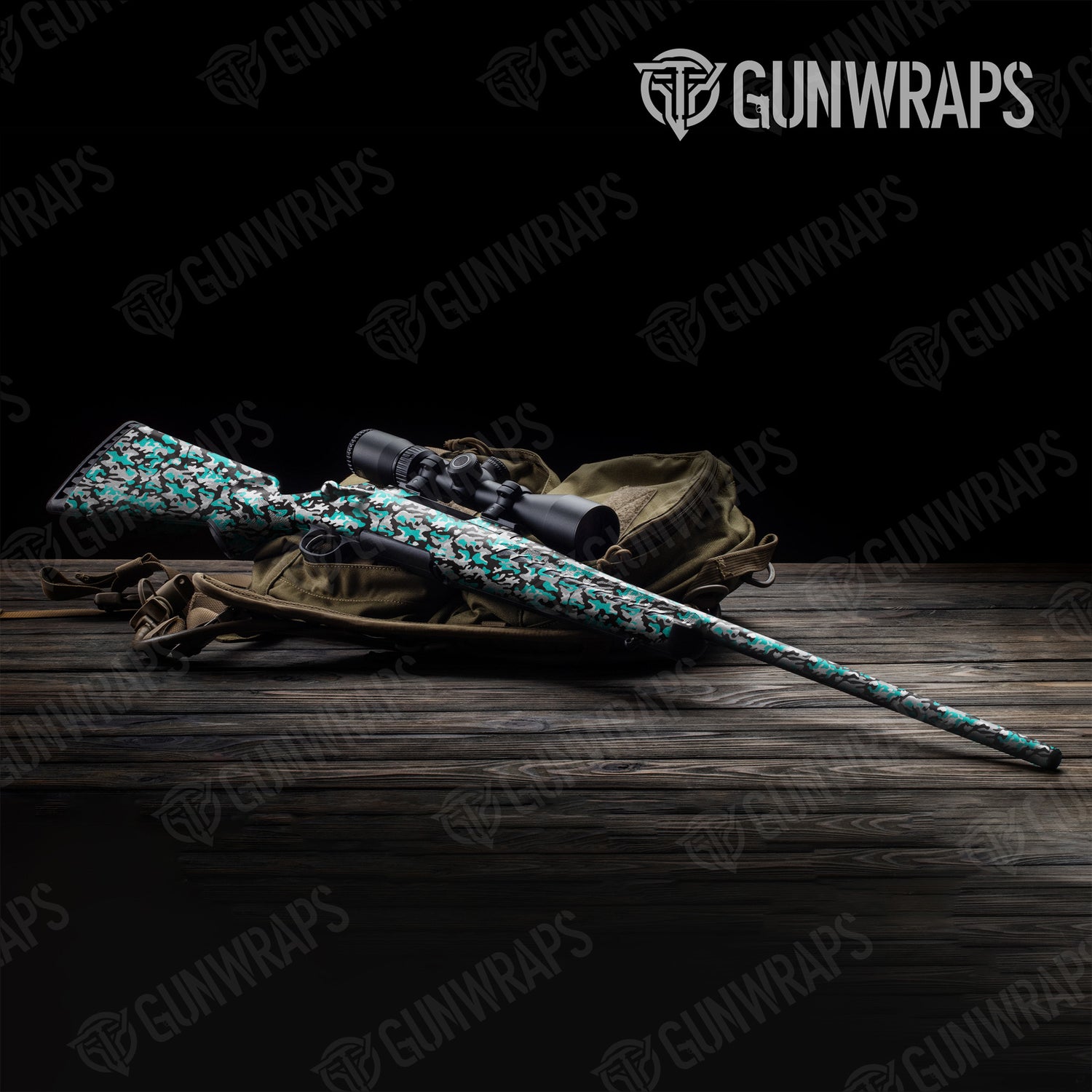 Rifle Classic Tiffany Blue Tiger Camo Gun Skin Vinyl Wrap