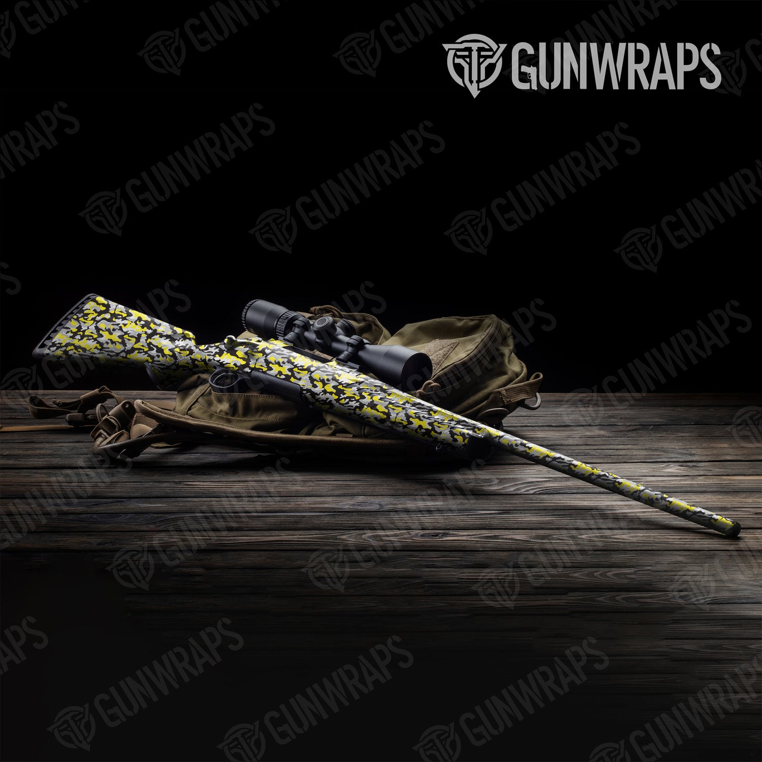 Rifle Classic Yellow Tiger Camo Gun Skin Vinyl Wrap