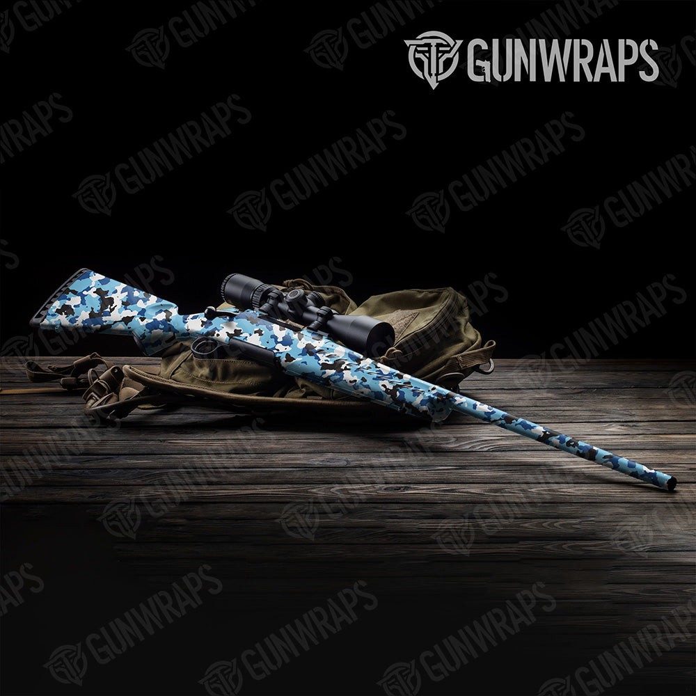 Rifle Cumulus Baby Blue Camo Gun Skin Vinyl Wrap