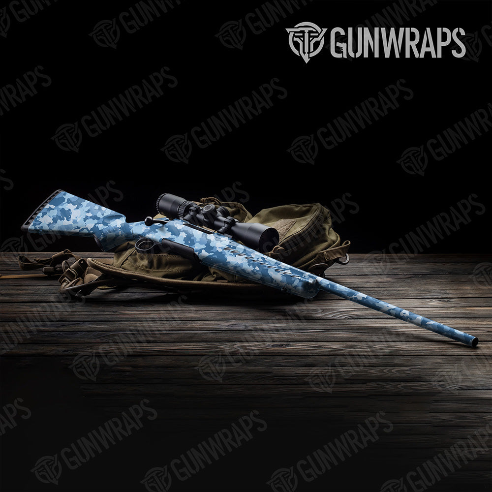 Rifle Cumulus Cool Blue Camo Gun Skin Vinyl Wrap