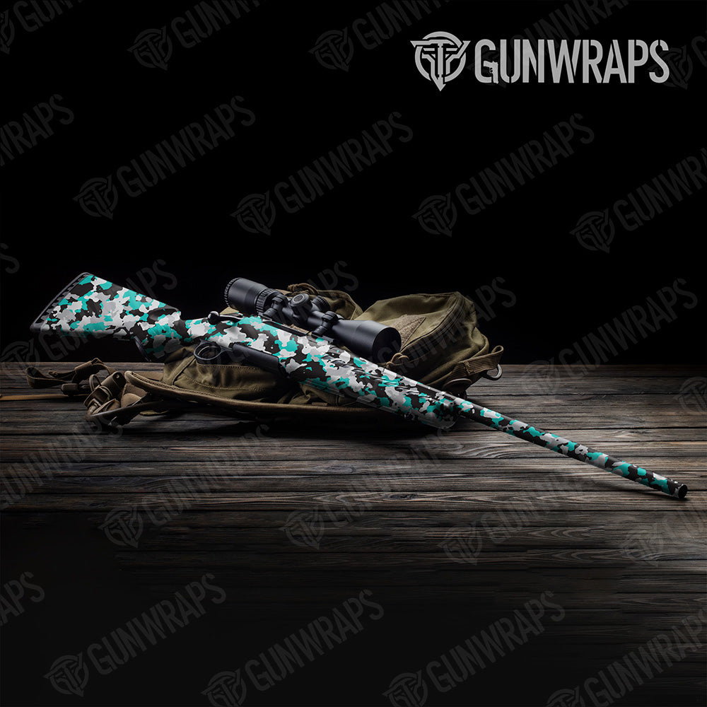 Rifle Cumulus Tiffany Blue Tiger Camo Gun Skin Vinyl Wrap