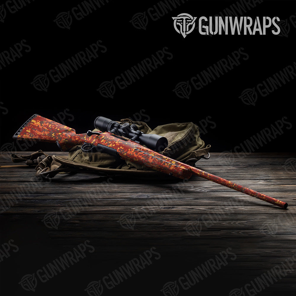 Rifle Digital Autumn Camo Gun Skin Vinyl Wrap