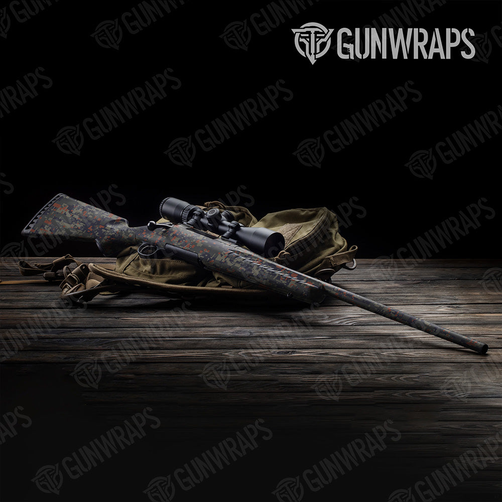 Rifle Digital Blue Copper Camo Gun Skin Vinyl Wrap