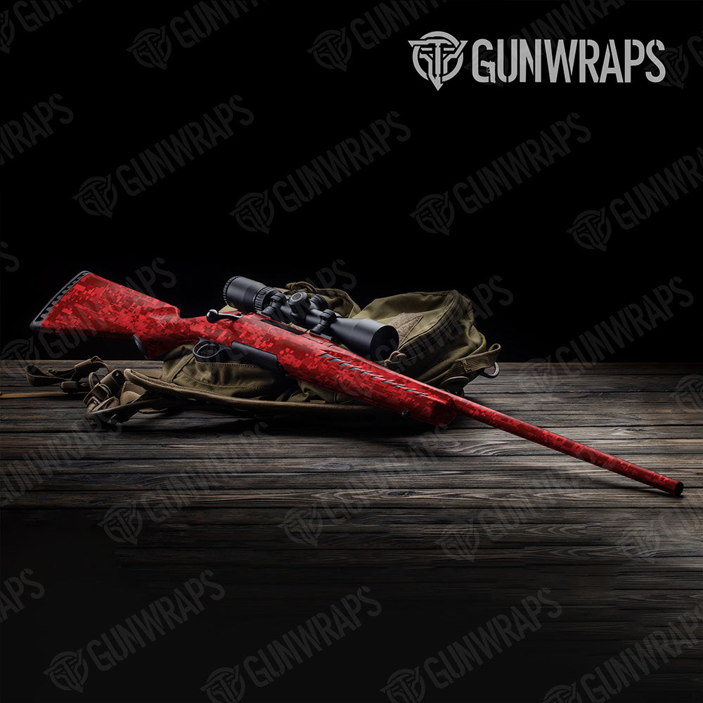 Rifle Digital Elite Red Camo Gun Skin Vinyl Wrap