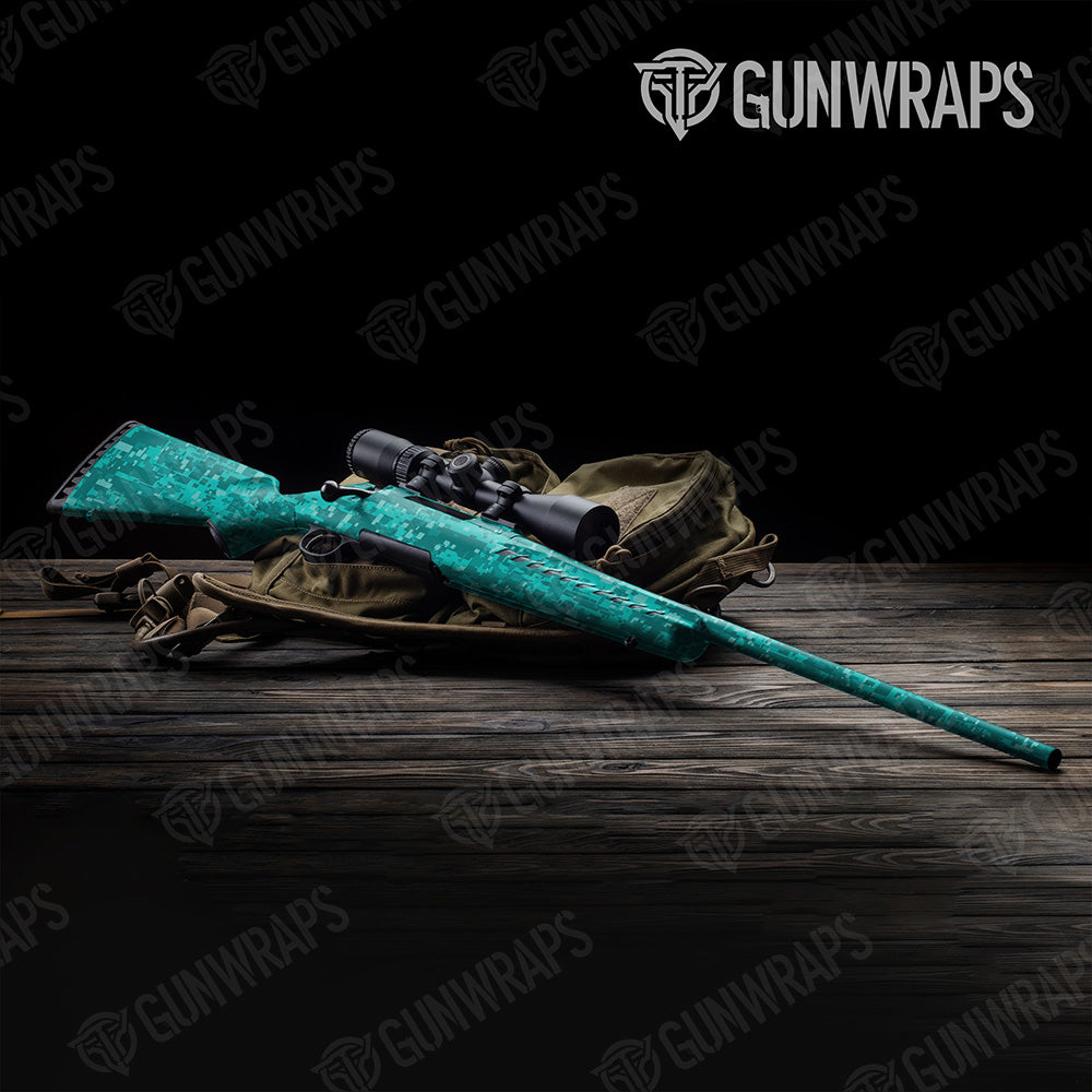 Rifle Digital Elite Tiffany Blue Camo Gun Skin Vinyl Wrap