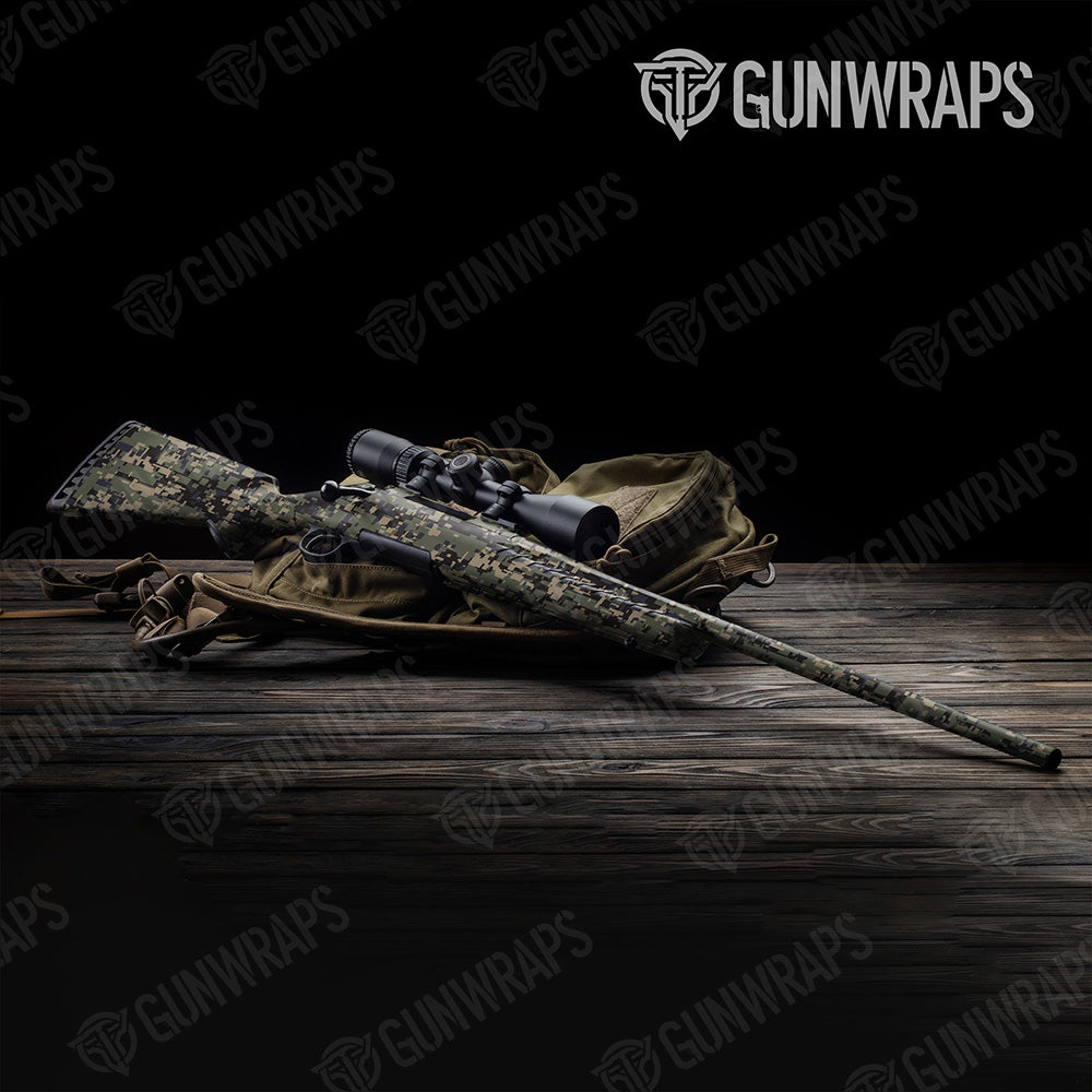 Rifle Digital Militant Blue Camo Gun Skin Vinyl Wrap