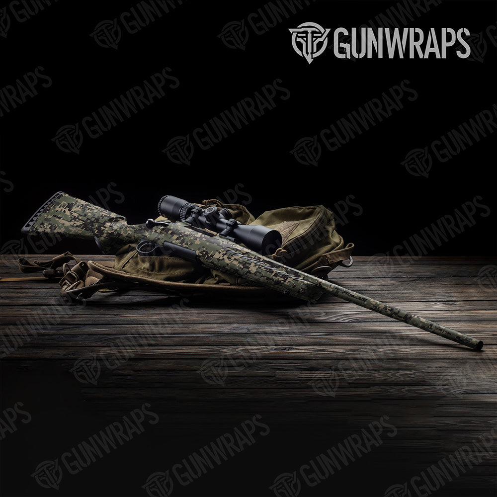 Rifle Digital Militant Charcoal Camo Gun Skin Vinyl Wrap