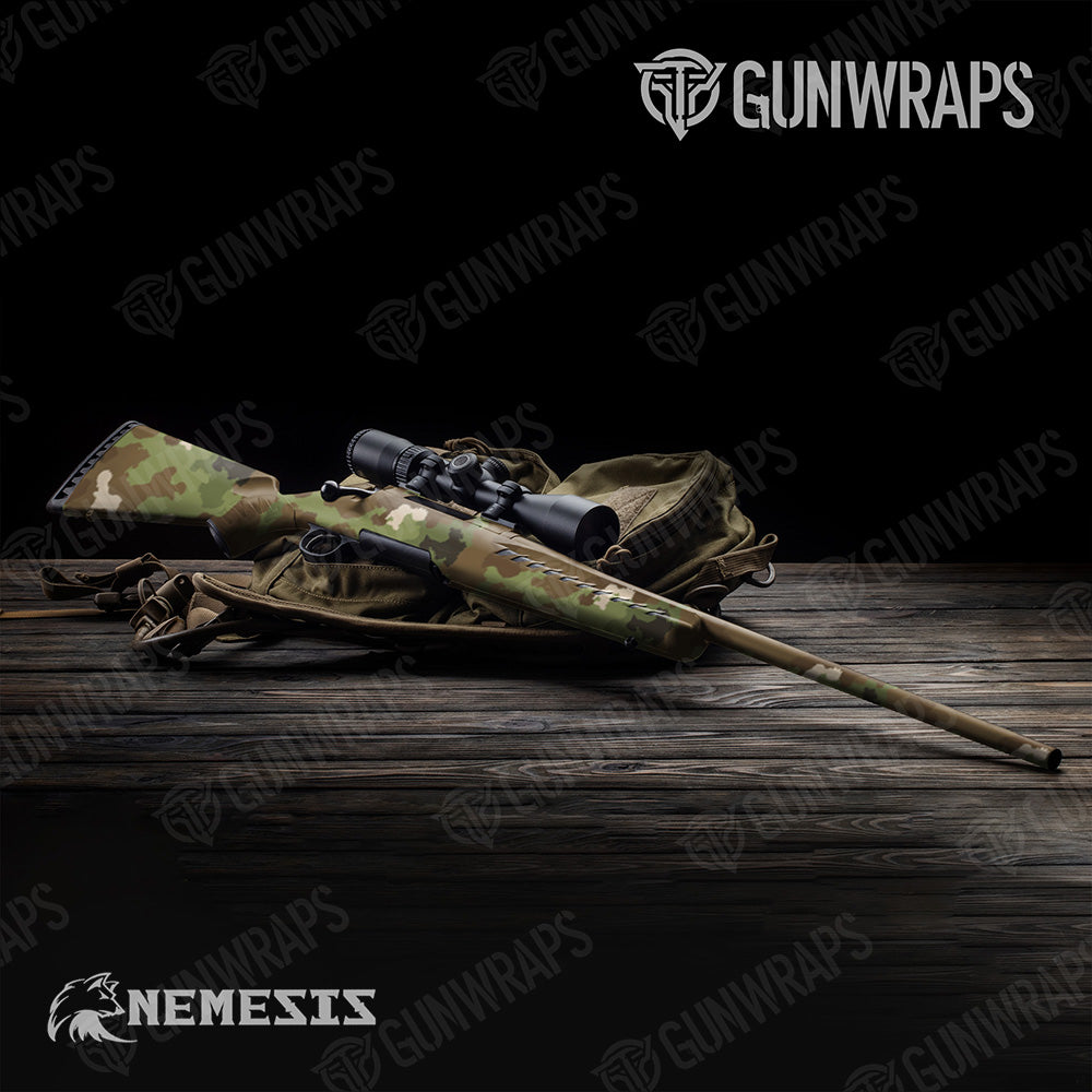 Rifle Nemesis Woodlands Wolf Camo Gun Skin Vinyl Wrap