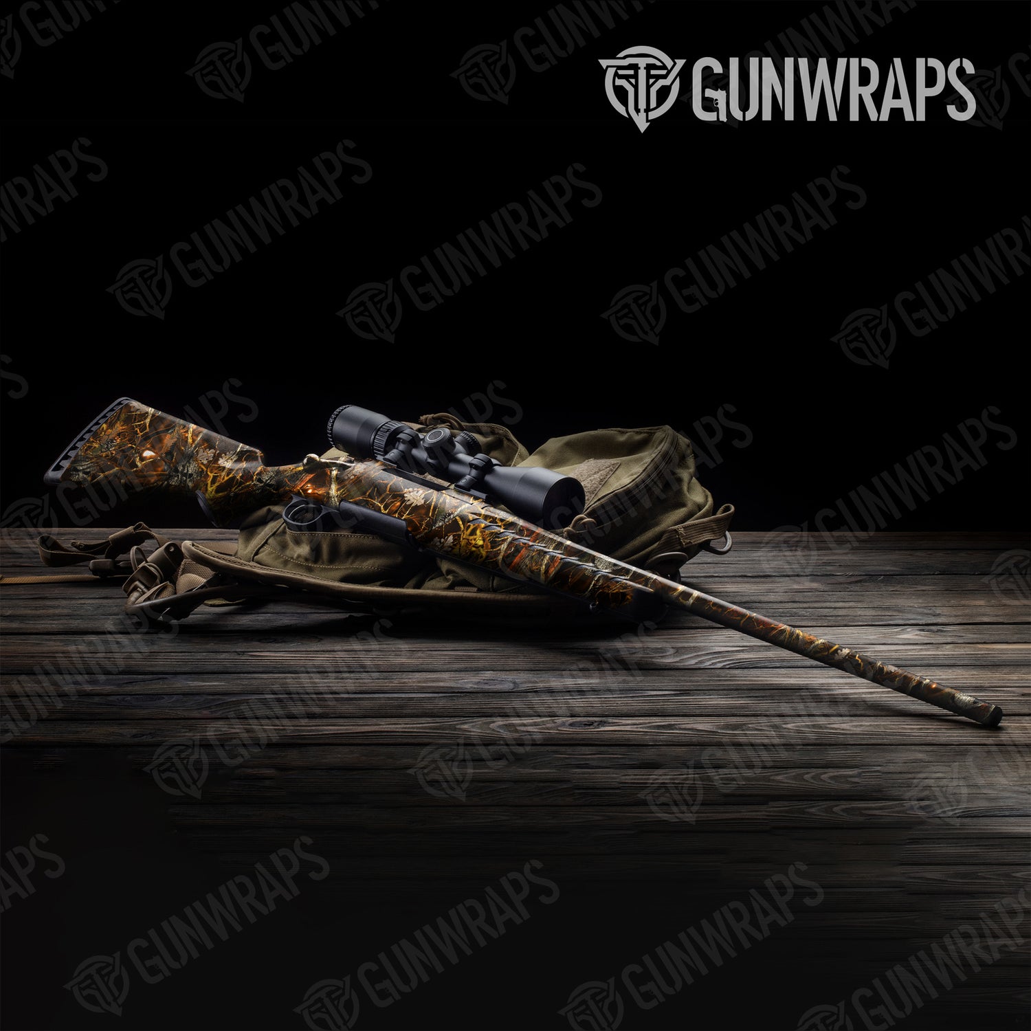 Rifle Nature Burning Voodoo Camo Gun Skin Vinyl Wrap