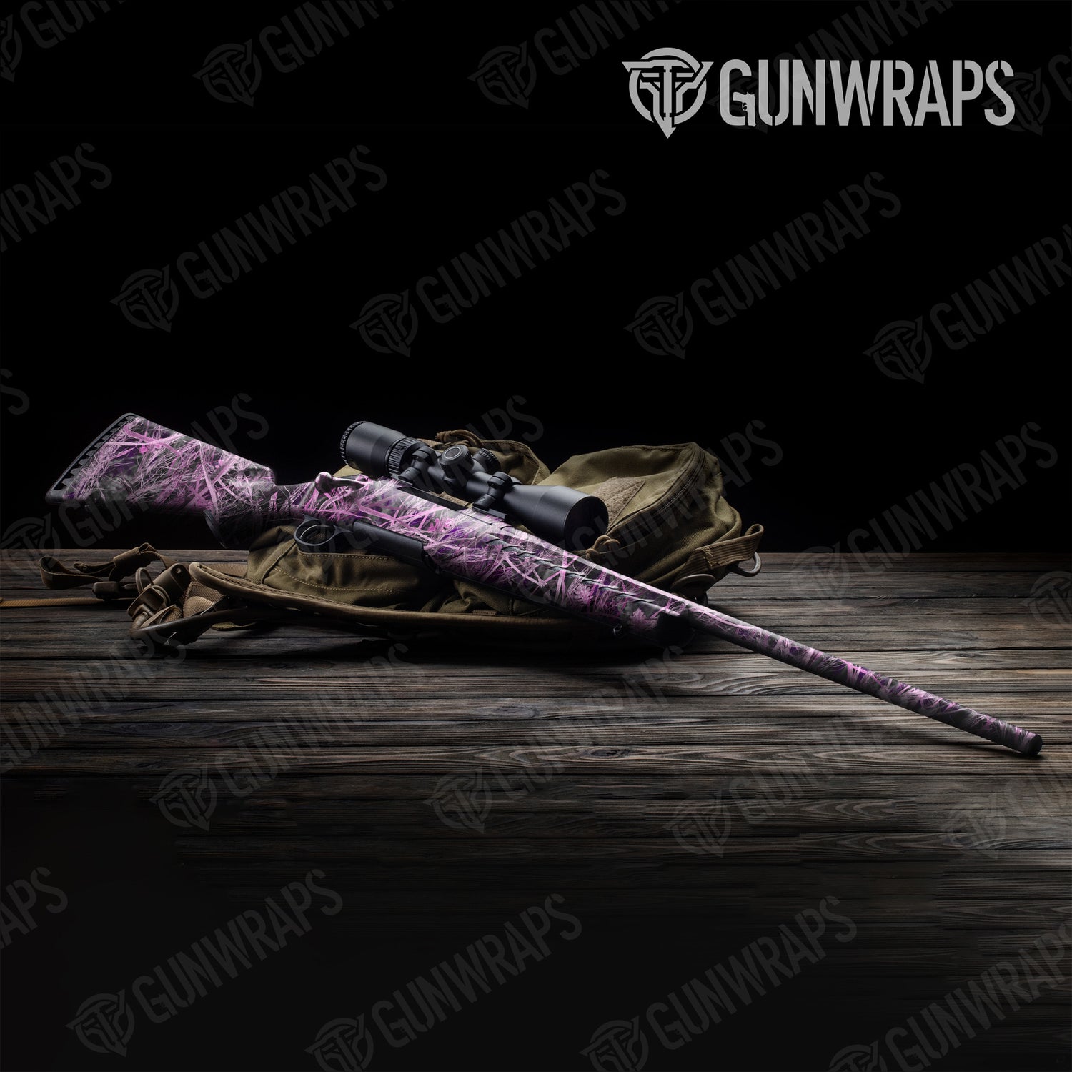 Rifle Nature Dry Pink Grassland Camo Gun Skin Vinyl Wrap