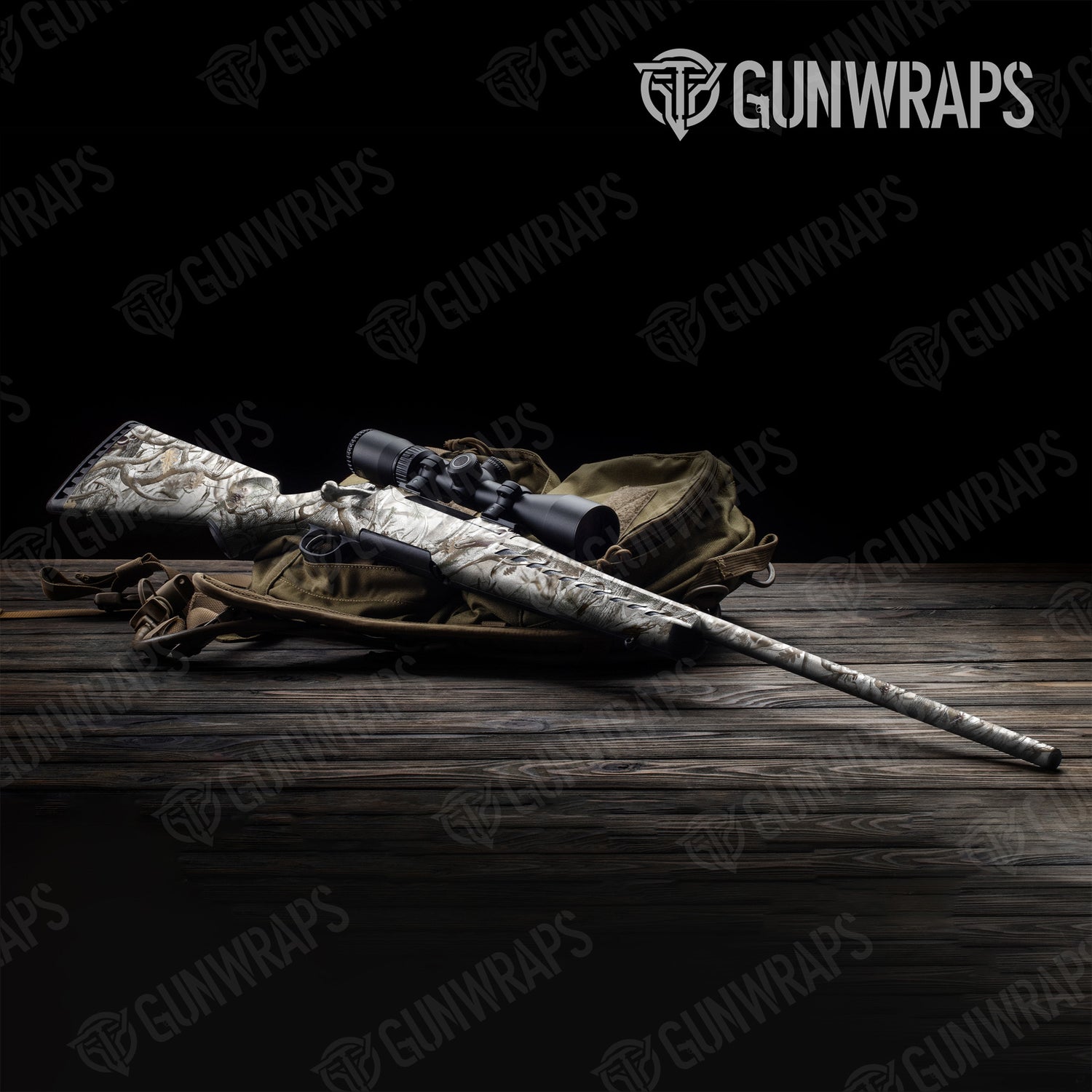 Rifle Nature Lifeless Snow Woods Buck Skull Camo Gun Skin Vinyl Wrap